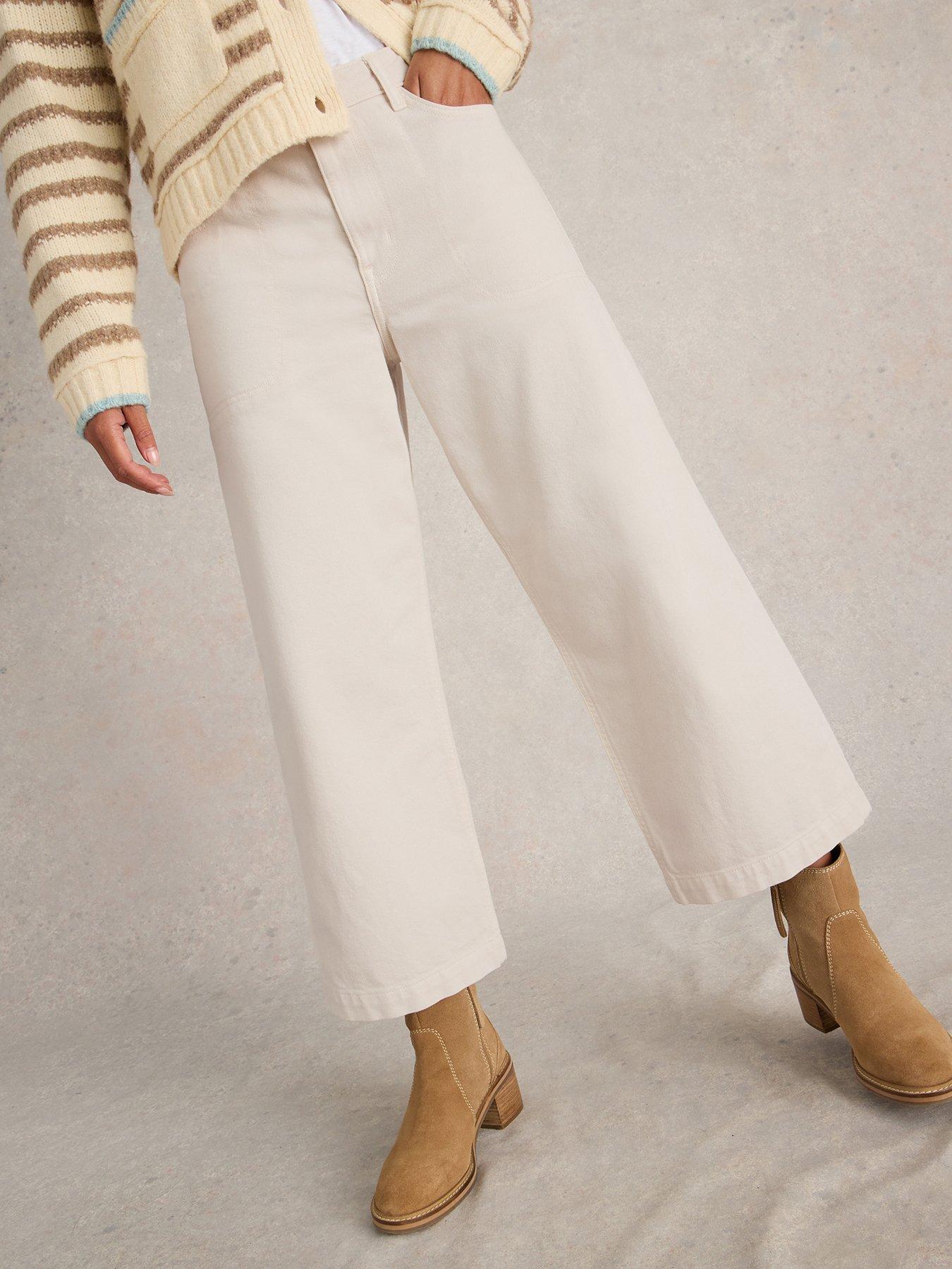 White Stuff Tia Wide Leg Crop Jean - White