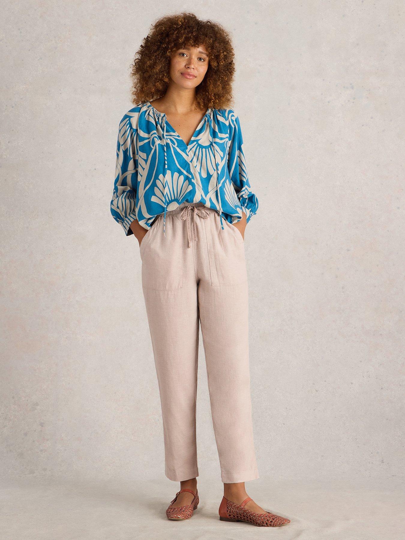 Image 3 of 6 of White Stuff Elle Linen Blend Trouser - Beige
