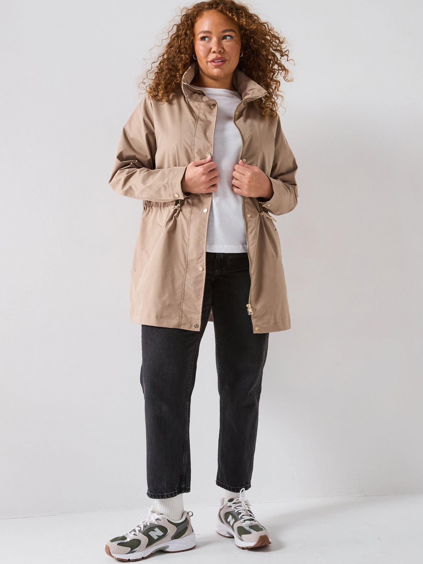 v-by-very-curve-water-resistant-hooded-rain-coat-beigedetail