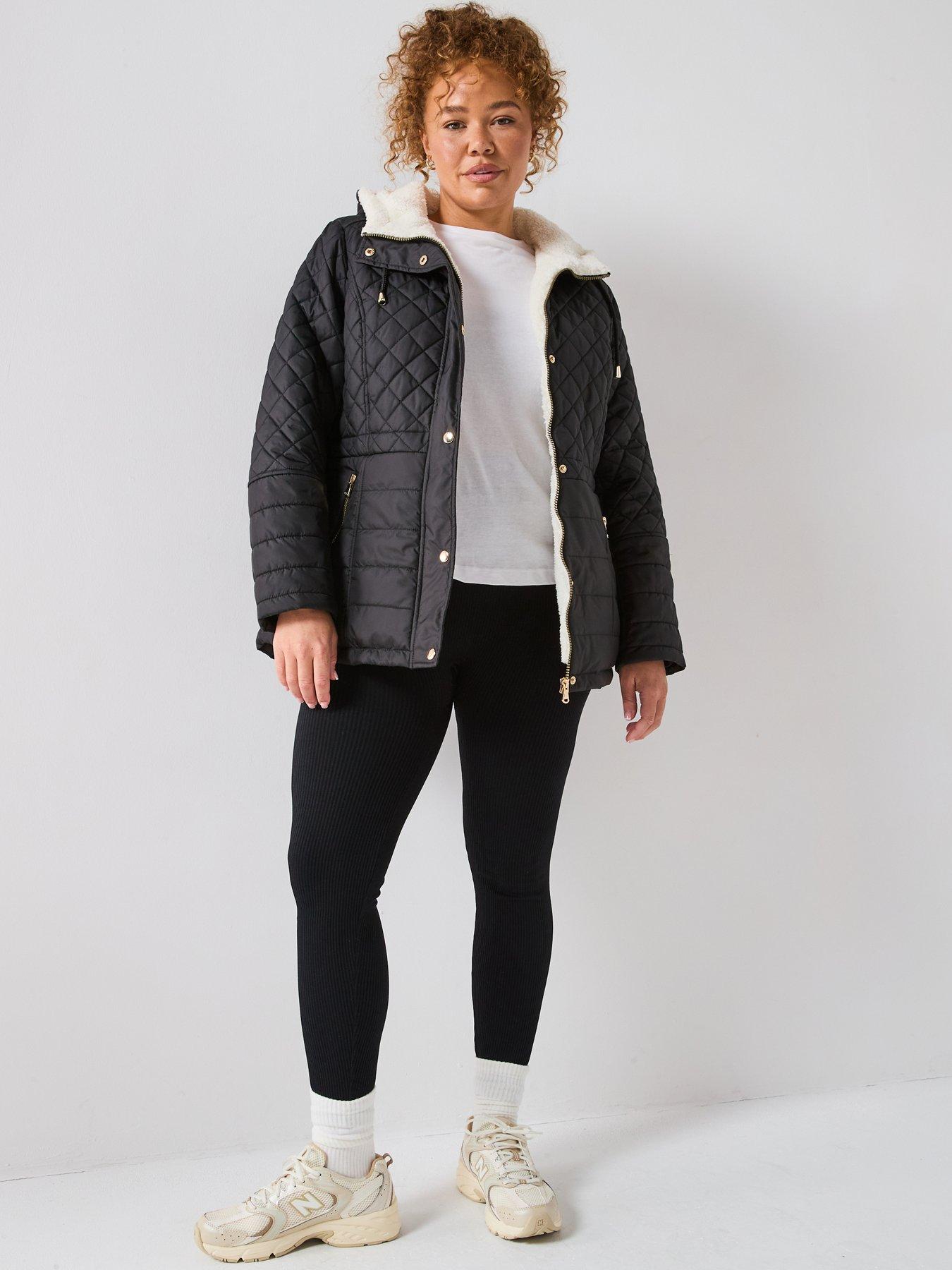 v-by-very-curve-quilted-fleece-lined-coat-blackdetail