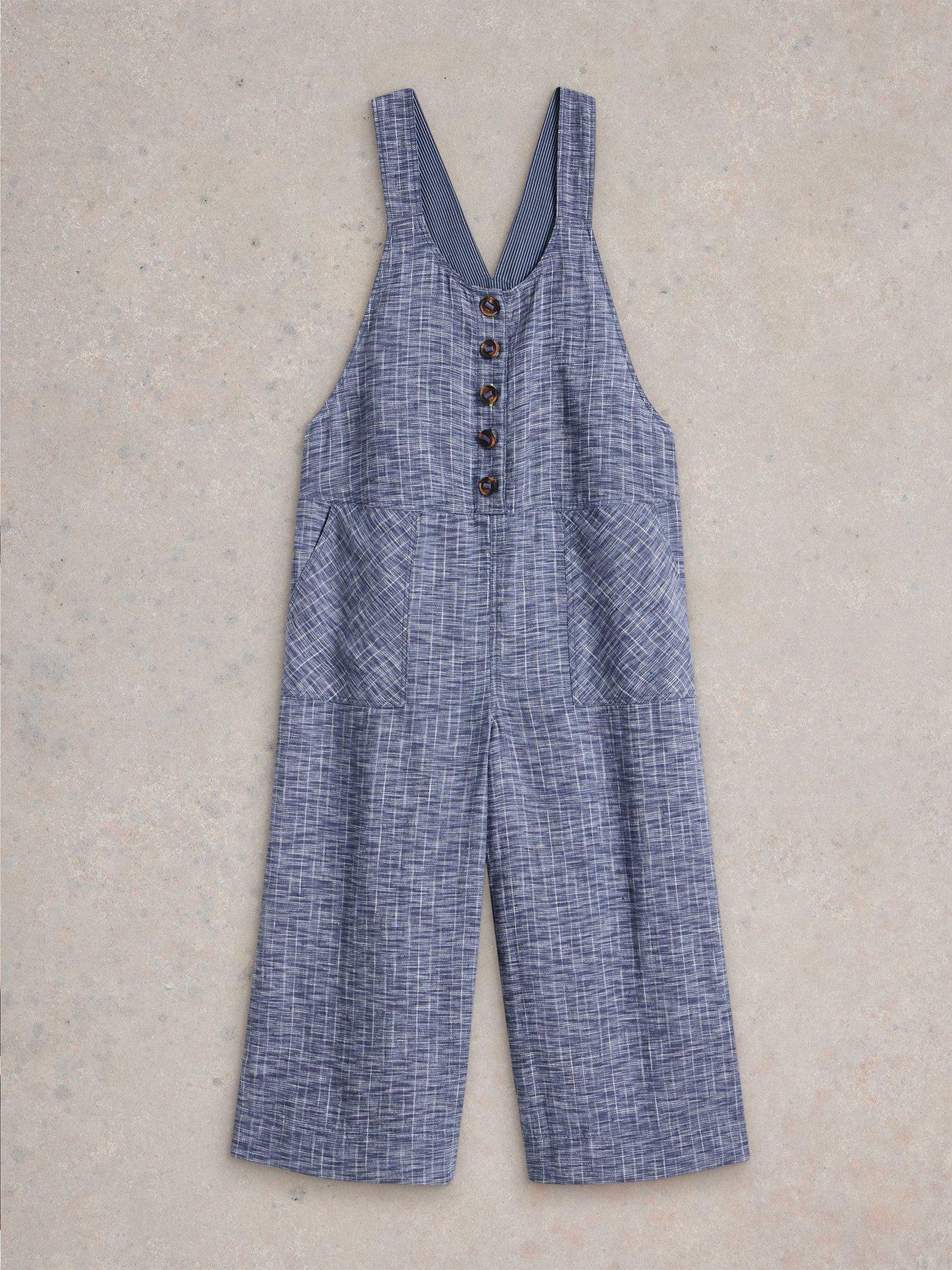 Image 5 of 6 of White Stuff Viola Linen Dungaree - Blue