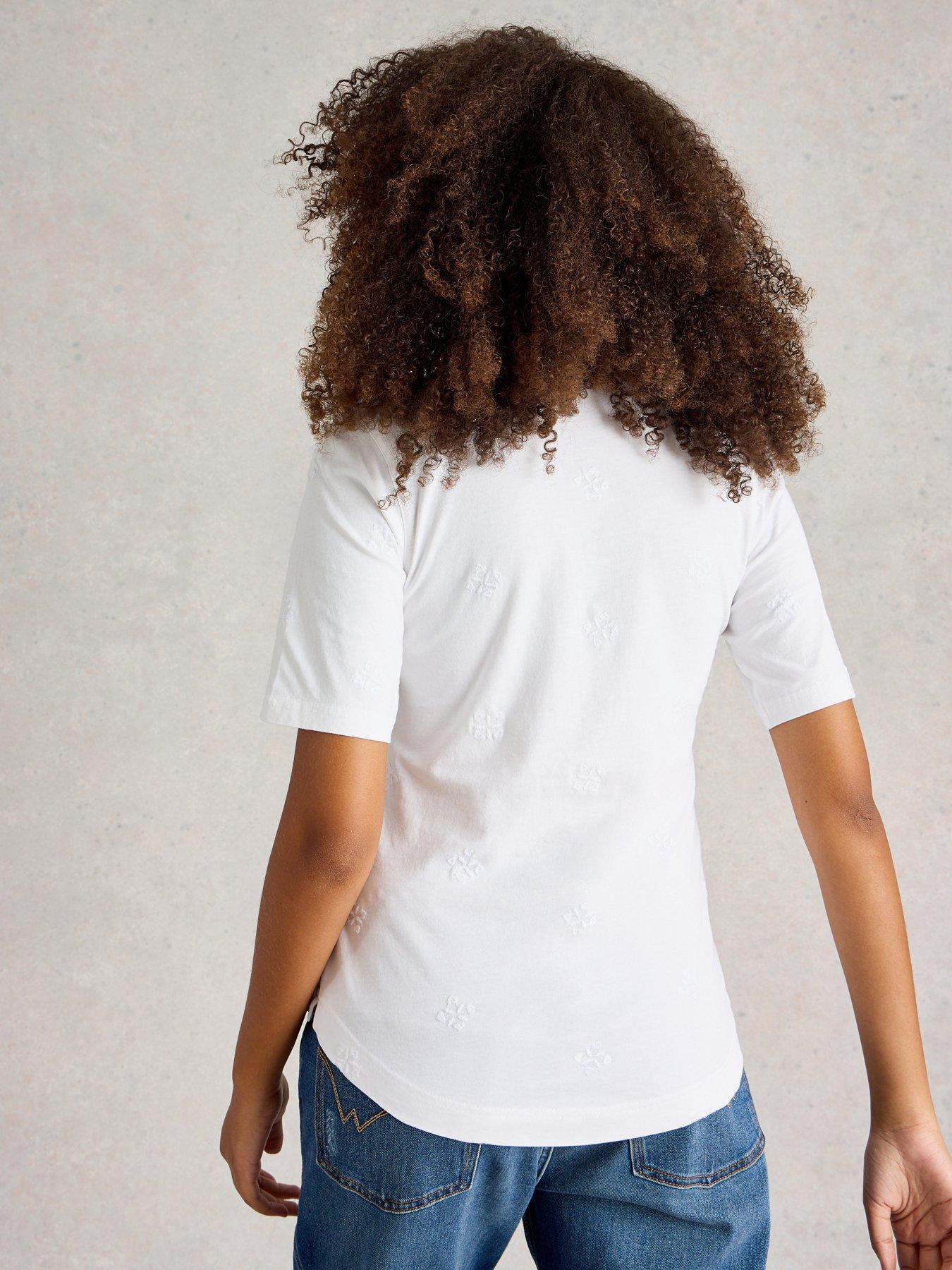 Image 2 of 6 of White Stuff Annie Short Sleeve Embroidered Shirt - White