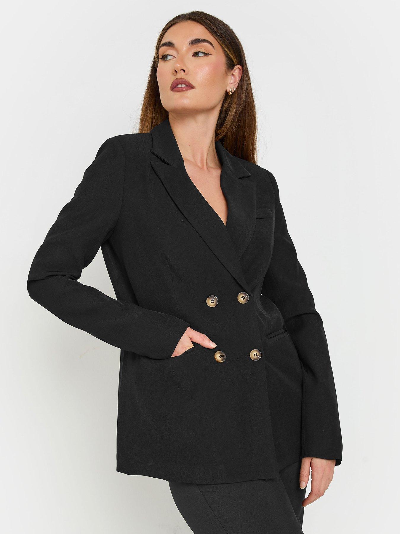 Image 1 of 4 of Long Tall Sally Double Breasted Jacket - Black