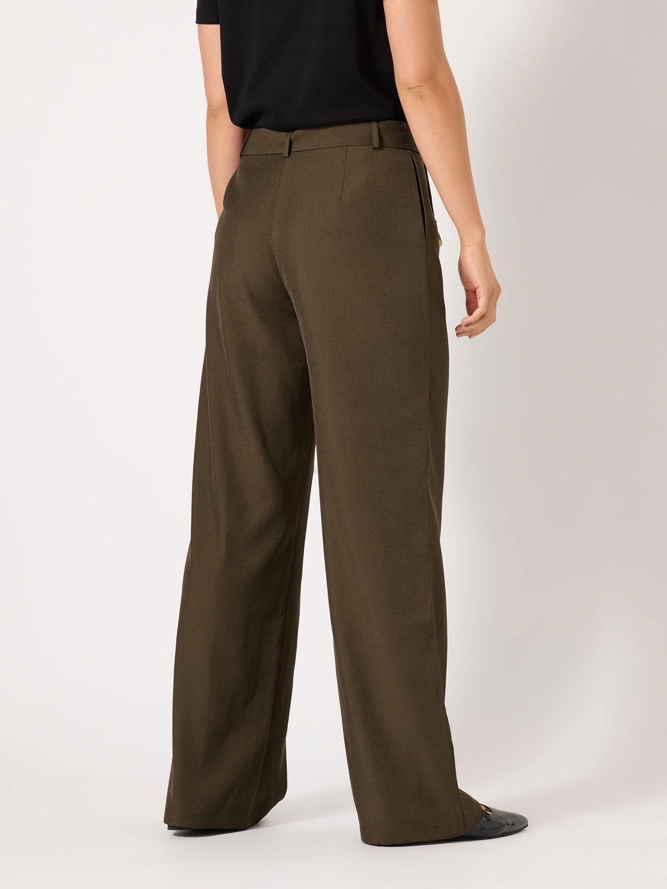 Image 2 of 4 of Long Tall Sally Wide Leg Belted Trouser 36" - Brown