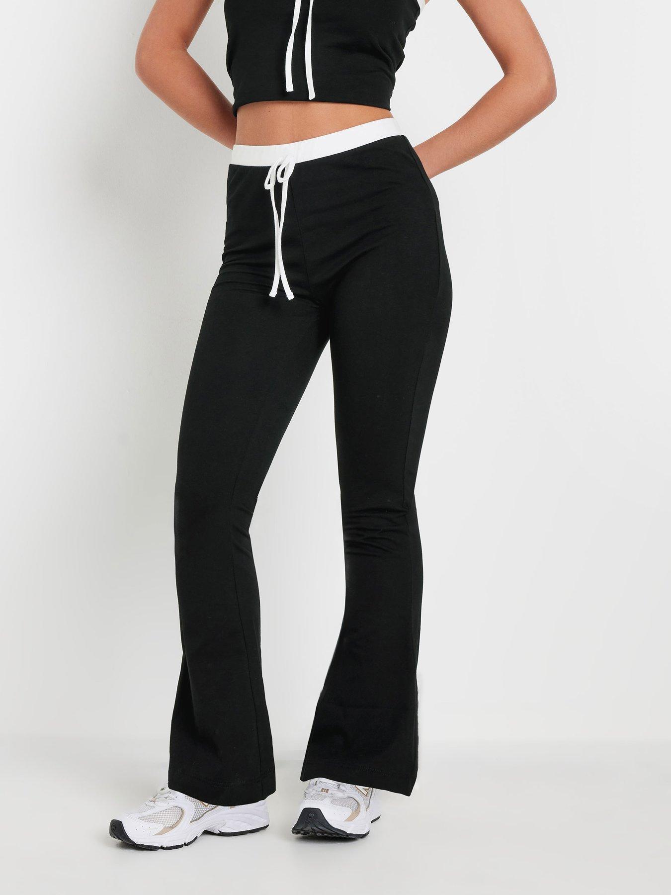 pixiegirl-petite-contrast-band-flare-legging-black