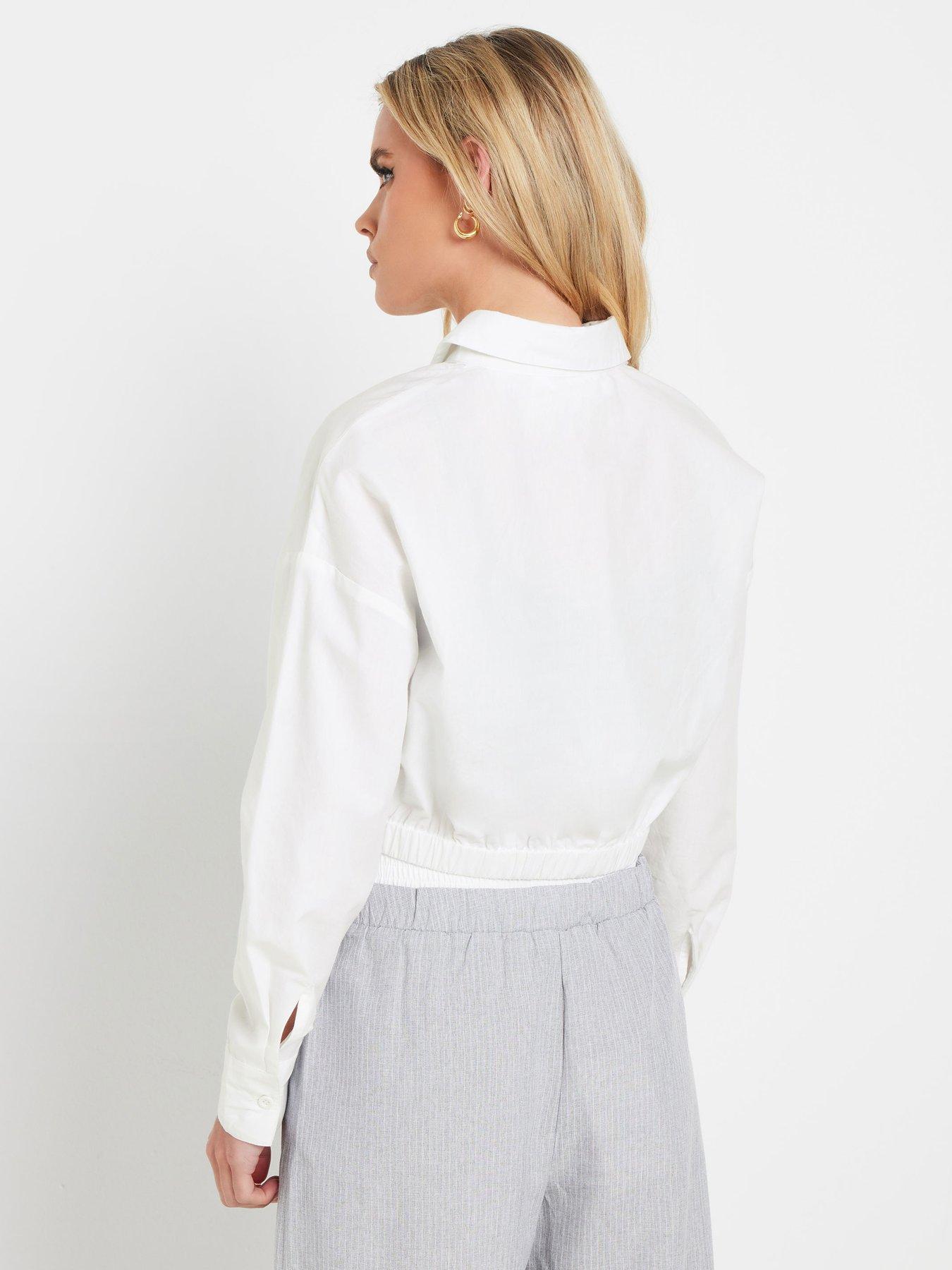 Image 2 of 4 of PixieGirl Petite Elastic Waist Shirt - White