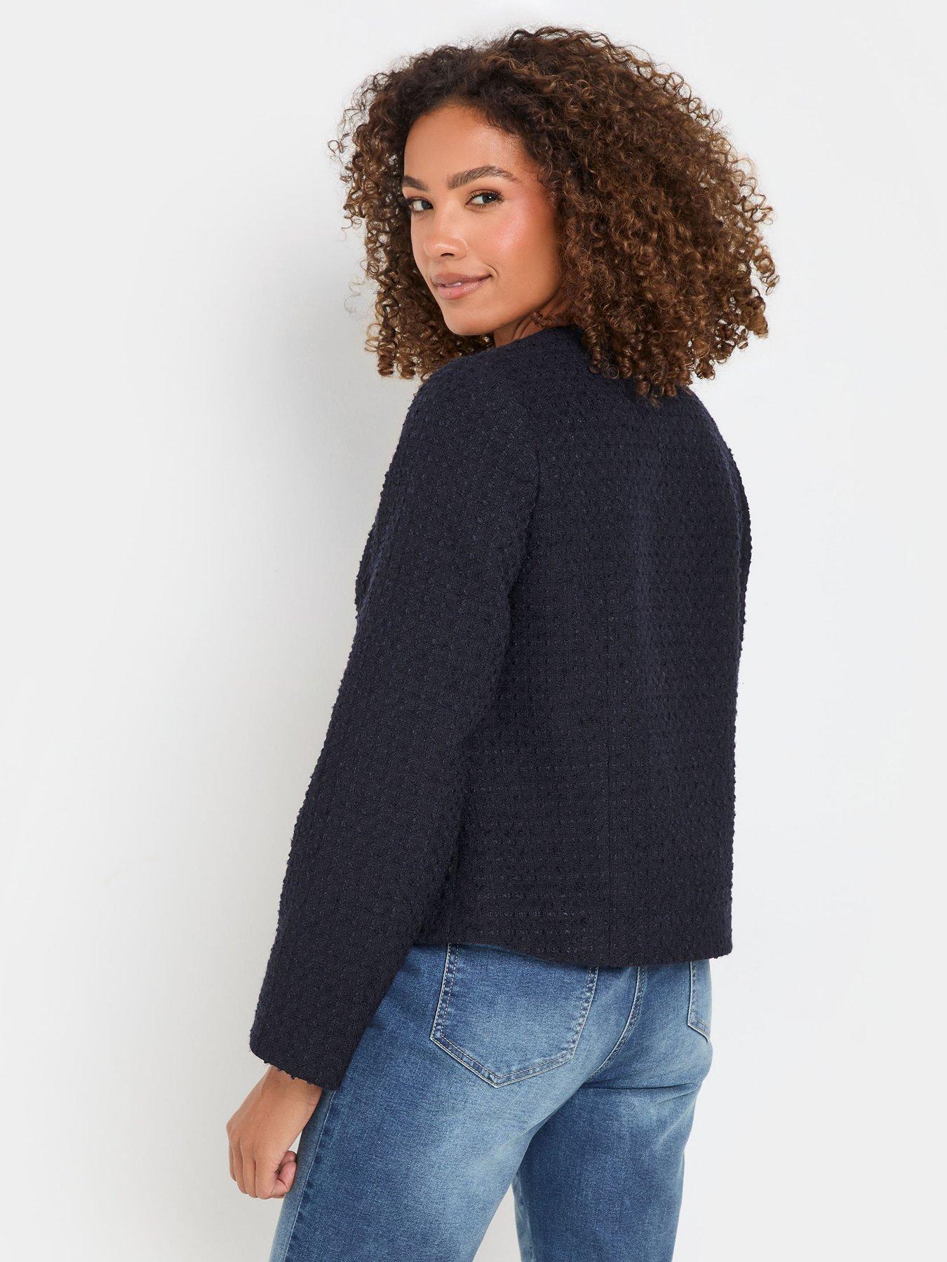Image 2 of 4 of M&Co Boucle Buttoned Jacket - Blue