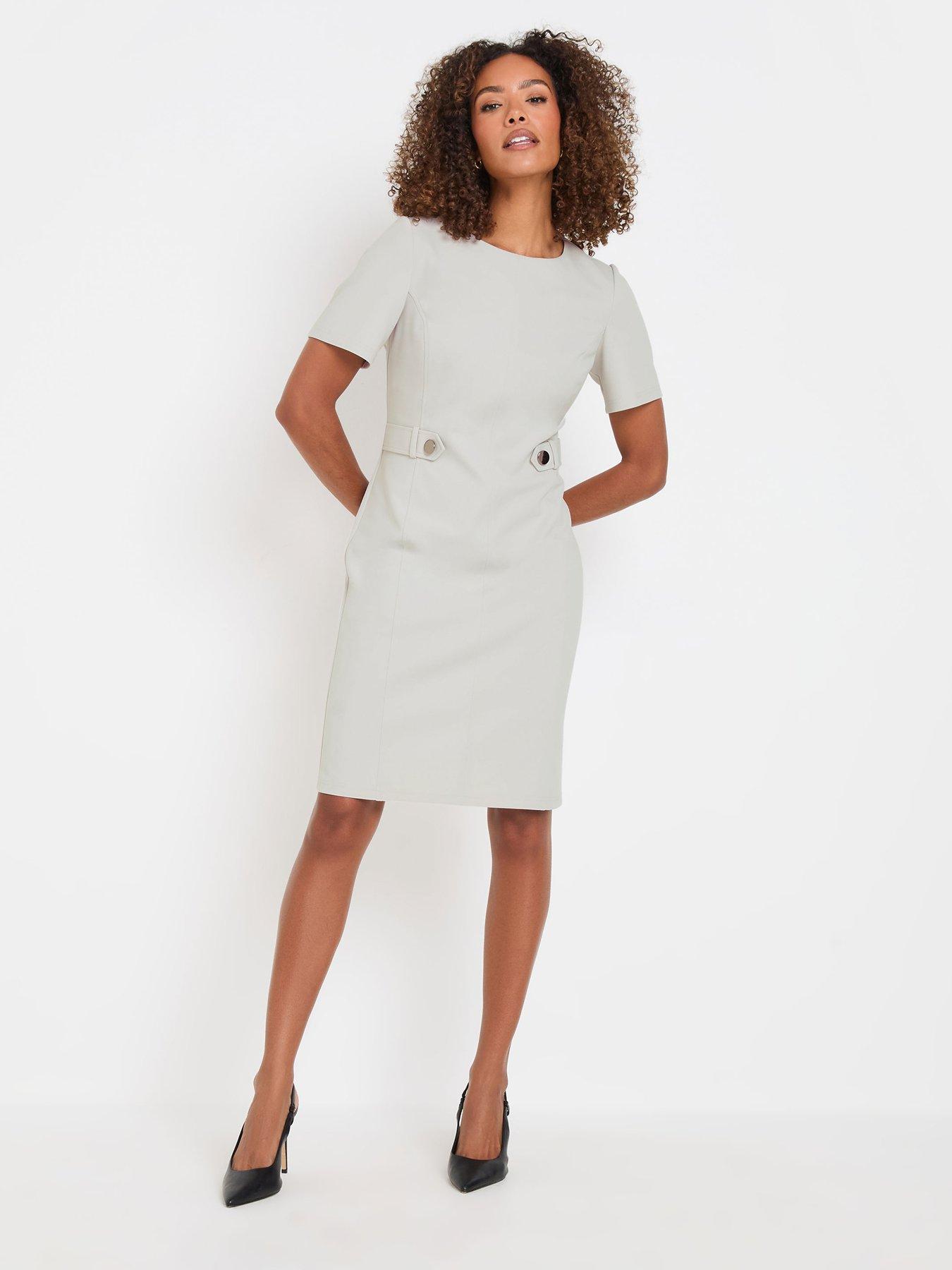 Image of M&Co Tailored Midi Dress - Silver