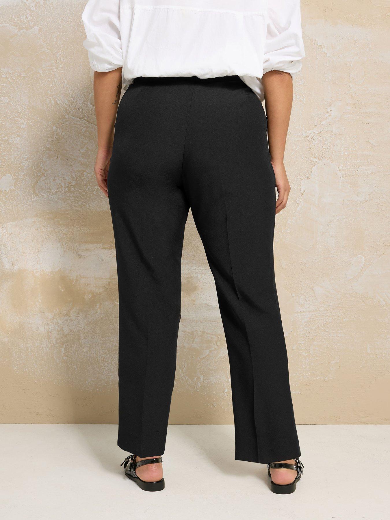 Image 2 of 4 of Yours Curve Tapered Trousers - Black