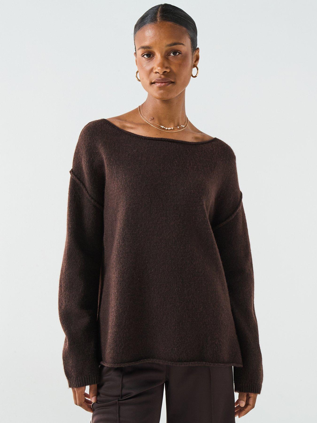 v-by-very-timeless-yarn-off-the-shoulder-knitted-jumper-brown