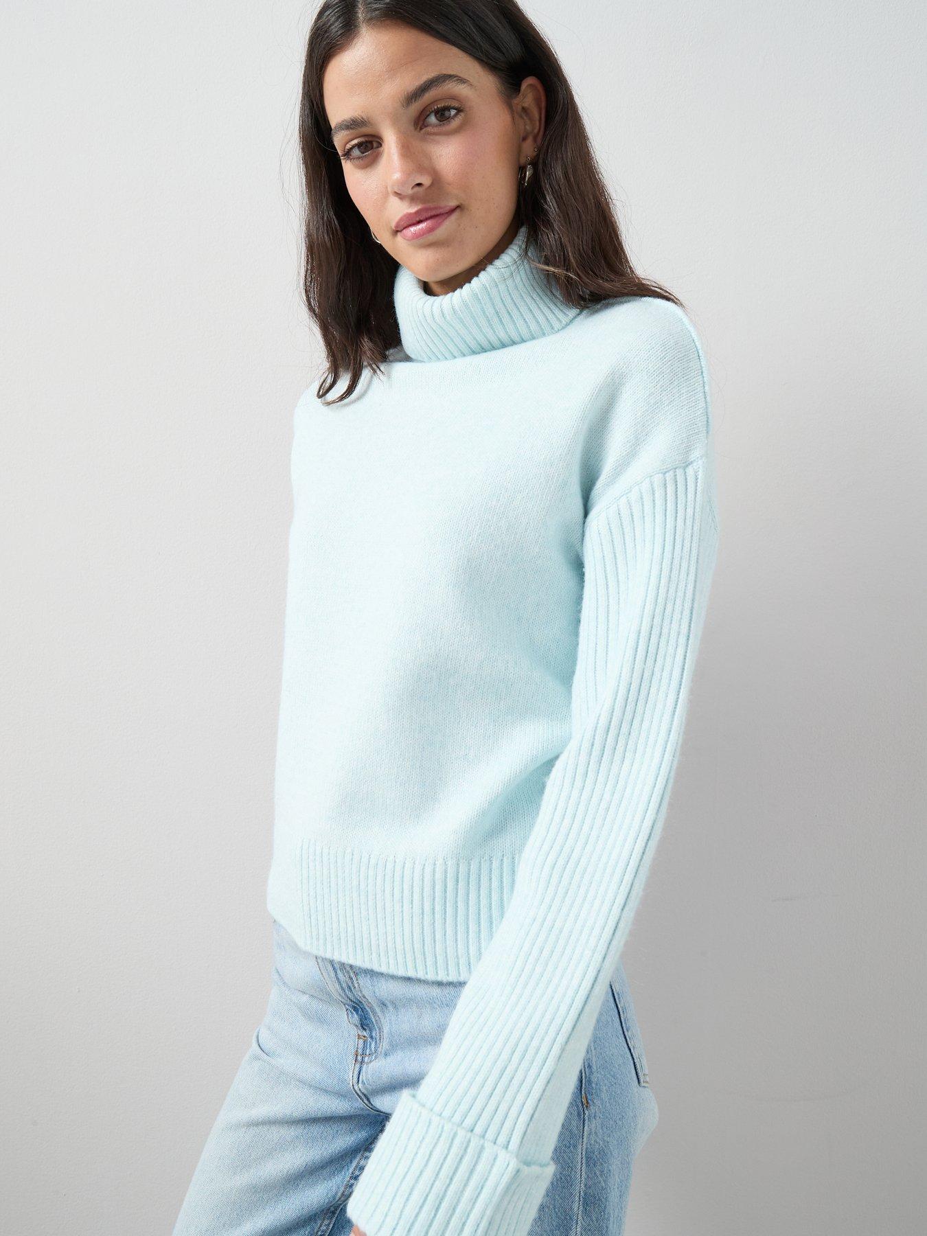the-very-collection-timeless-yarn-roll-neck-turn-up-cuff-jumper-light-blueoutfit