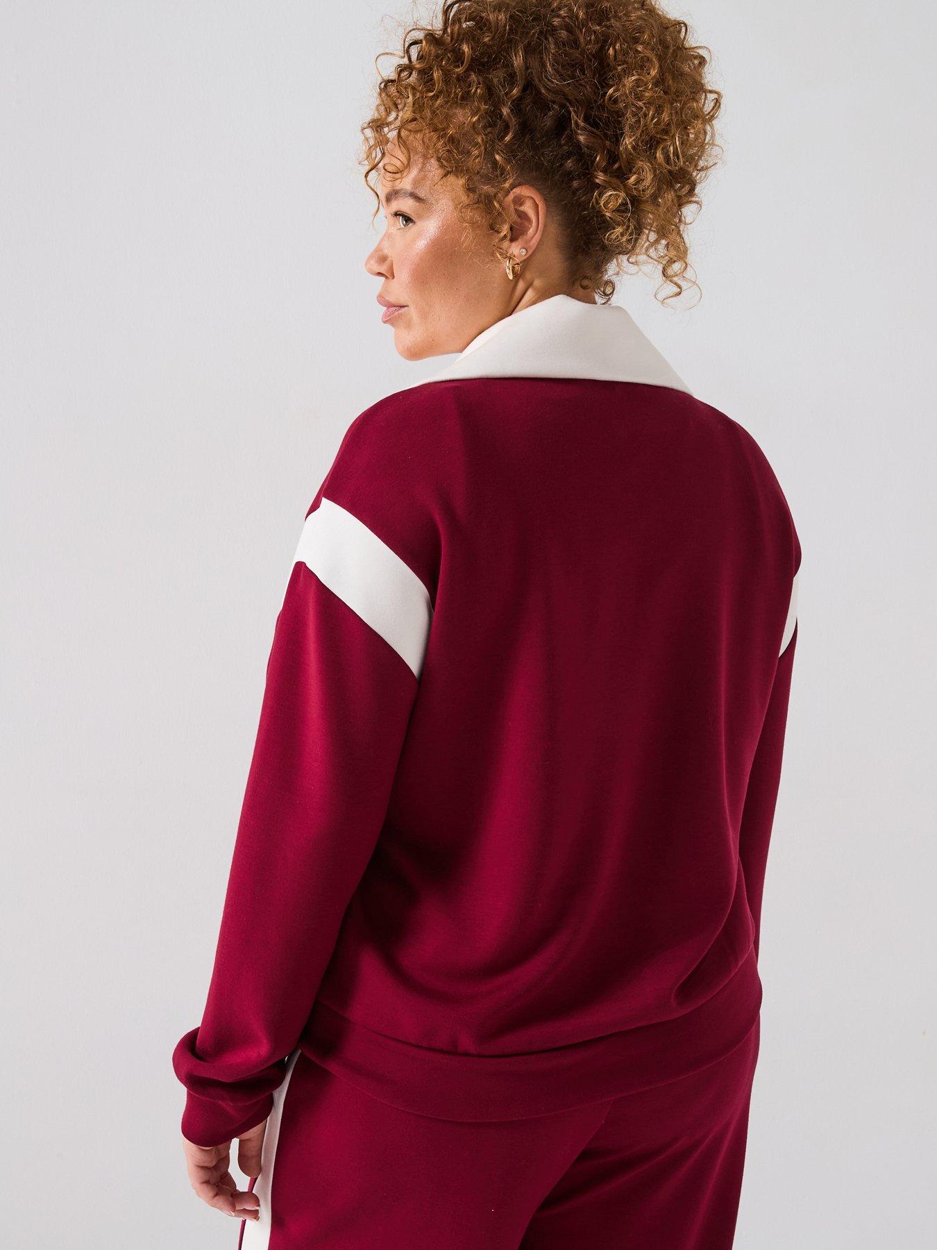 v-by-very-curve-zip-collared-colour-block-sweatshirt-redstillFront