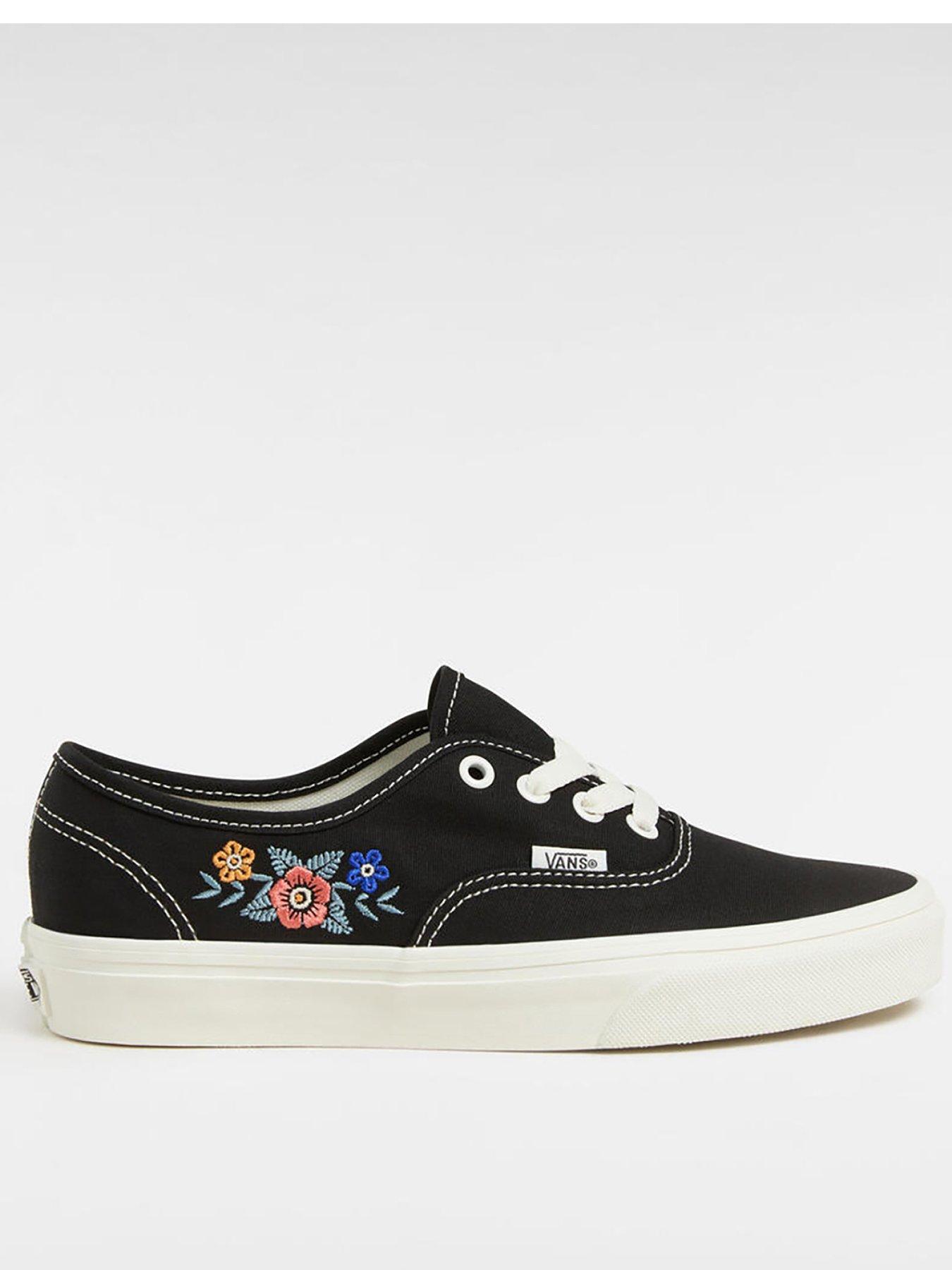 Image of Vans Women's Floral Embroidered Authentic Trainers - Black