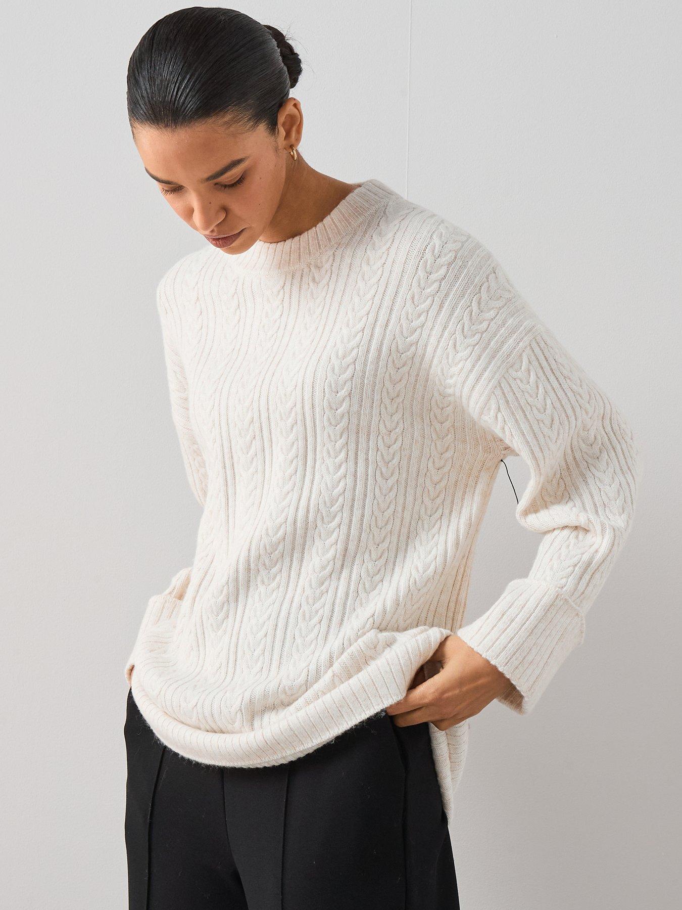 the-very-collection-timeless-yarn-crew-neck-turn-up-cuff-cable-jumper-cream