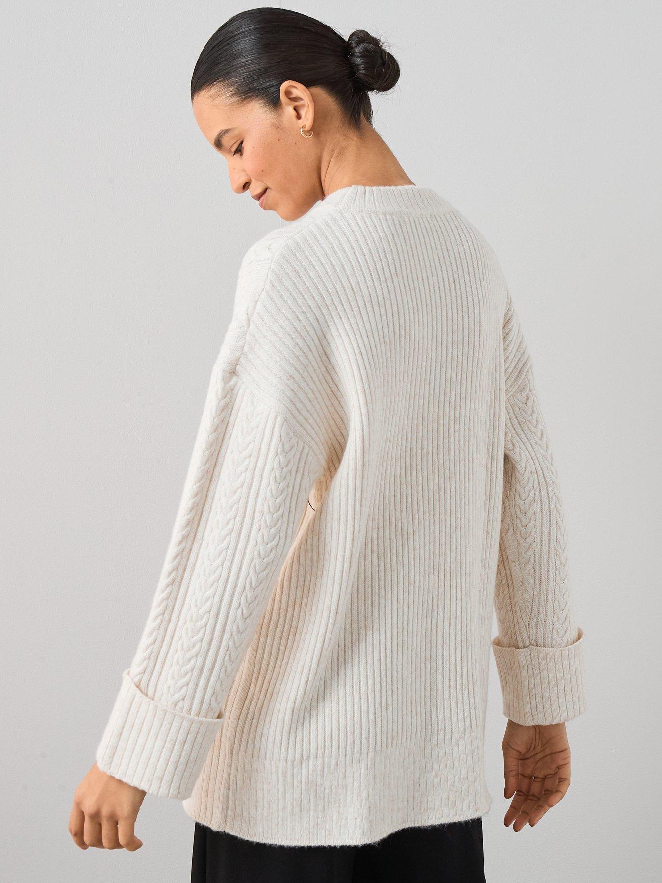 the-very-collection-timeless-yarn-crew-neck-turn-up-cuff-cable-jumper-creamstillFront