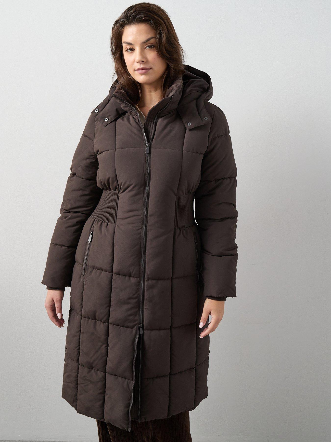 The Very Collection Curve Rib Detail Puffer Coat