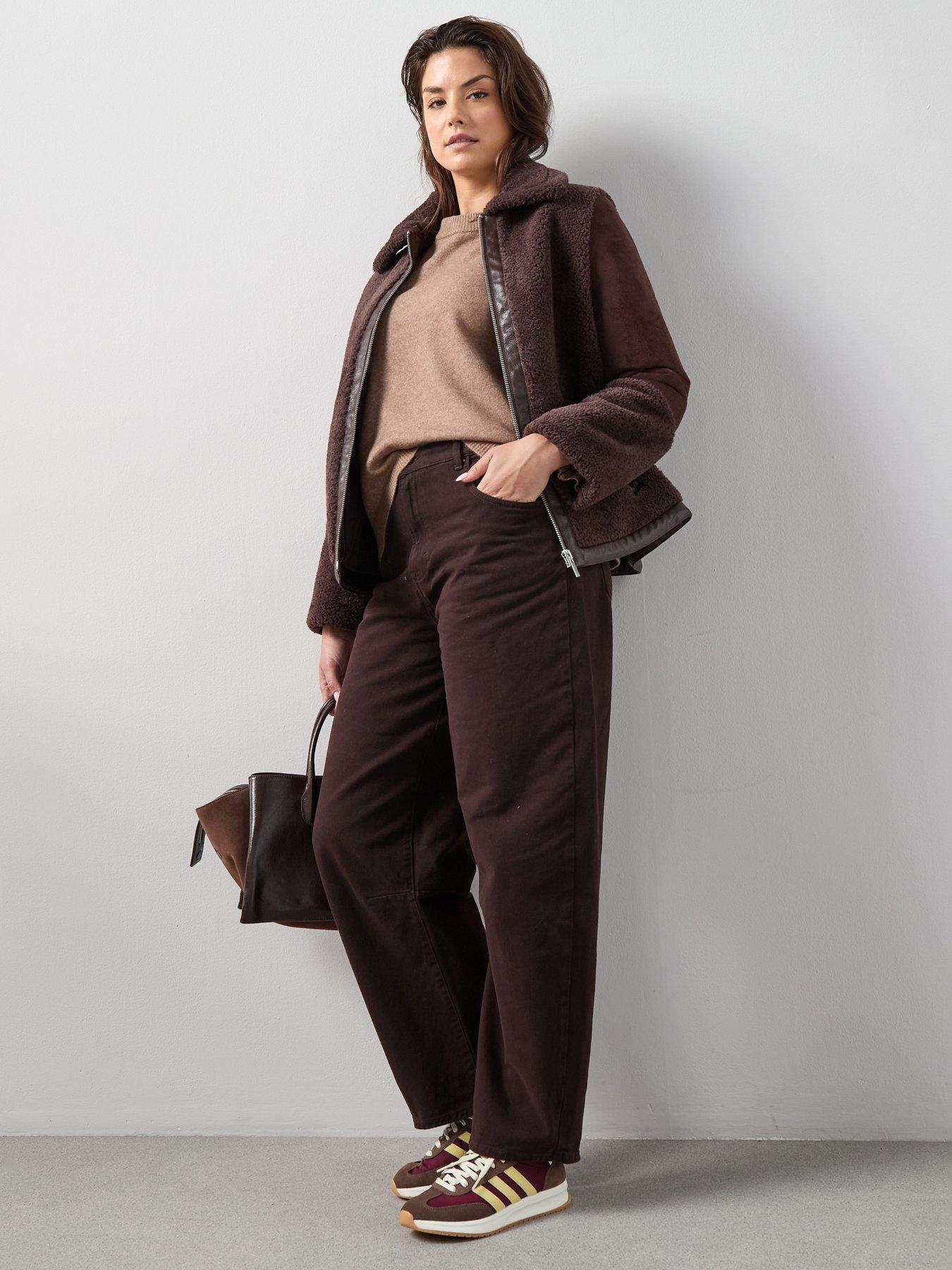 the-very-collection-curve-faux-fur-aviator-jacket-dark-brownback