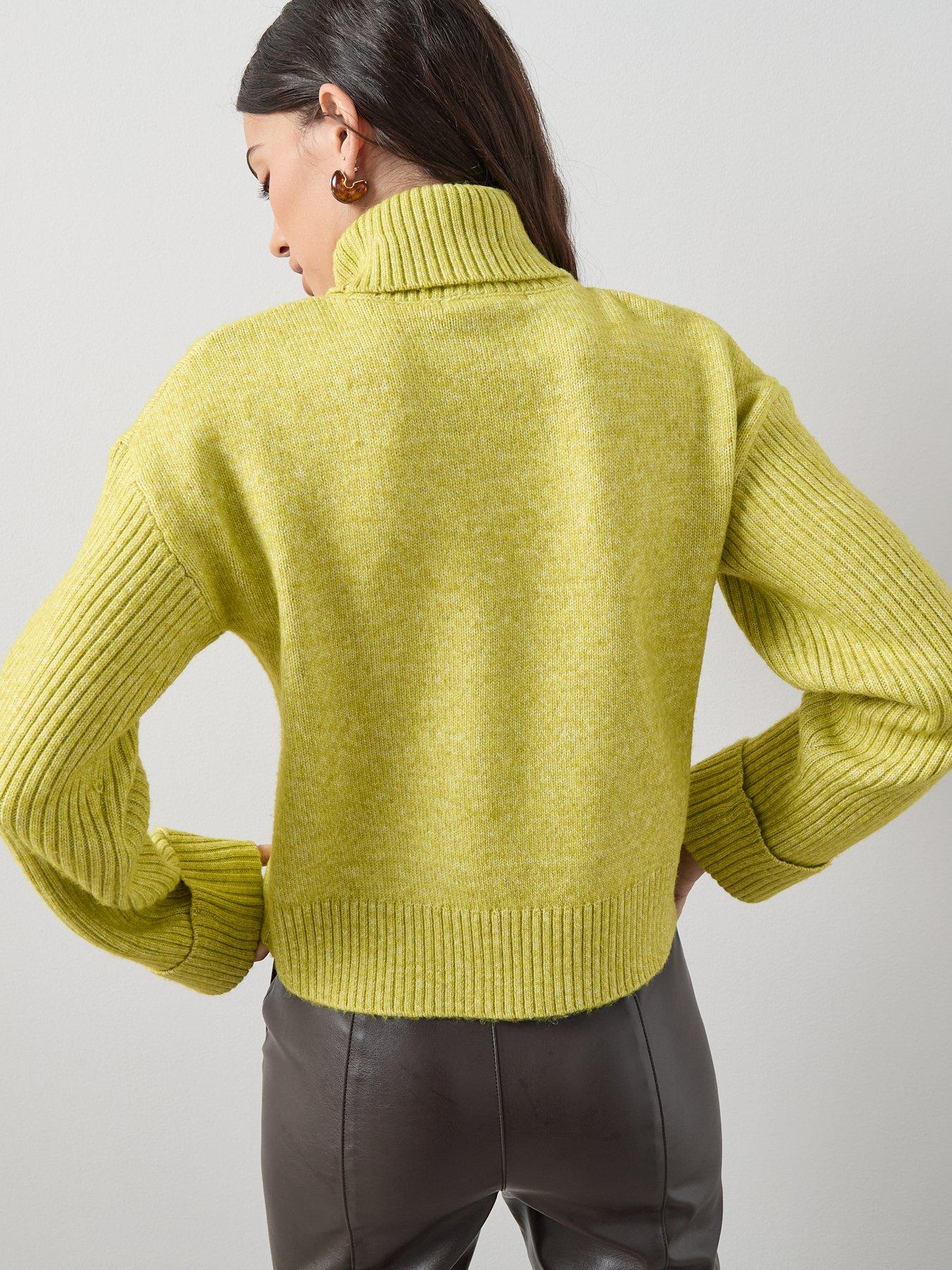the-very-collection-timeless-yarn-roll-neck-turn-up-cuff-jumper-chartreusedetail