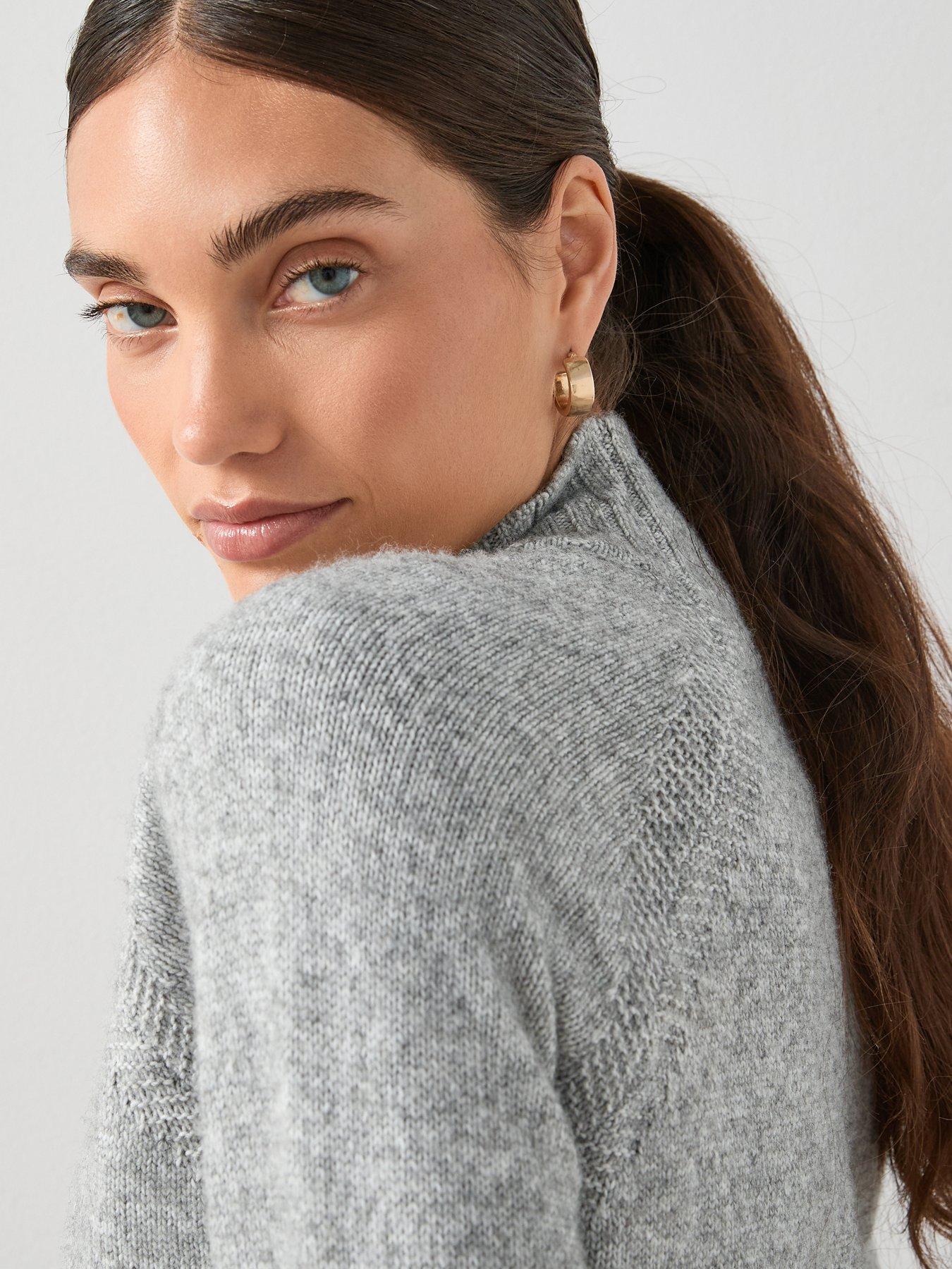the-very-collection-timeless-yarn-longline-funnel-neck-jumper-greyoutfit