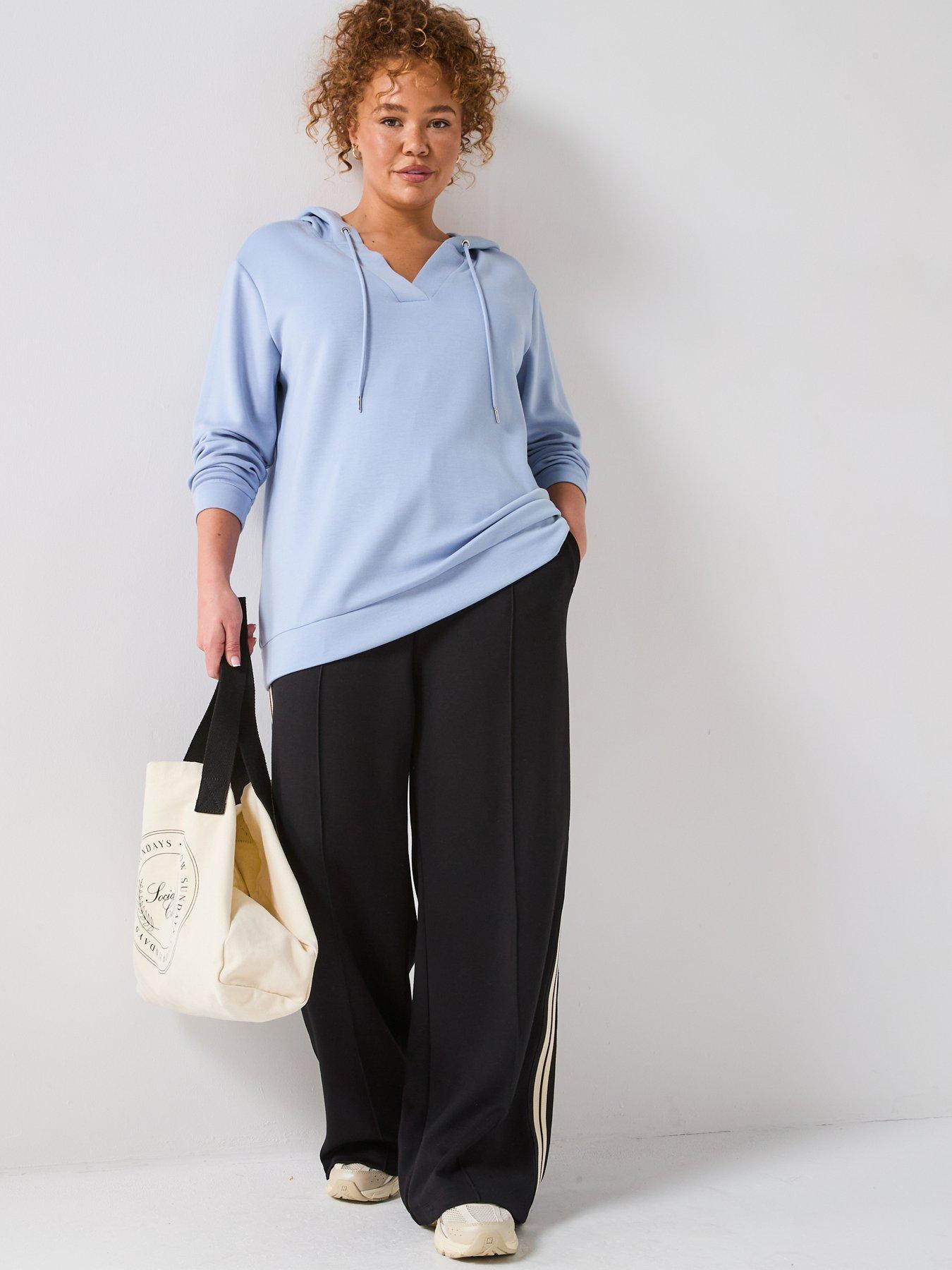 Image 3 of 6 of V by Very Curve Soft Touch Neck Hoodie - Blue