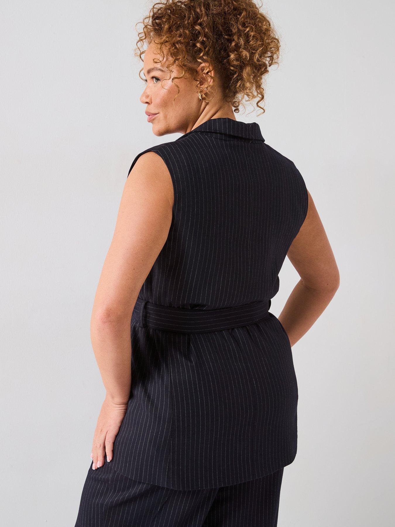 v-by-very-curve-pinstripe-belted-longline-waistcoat-navystillFront