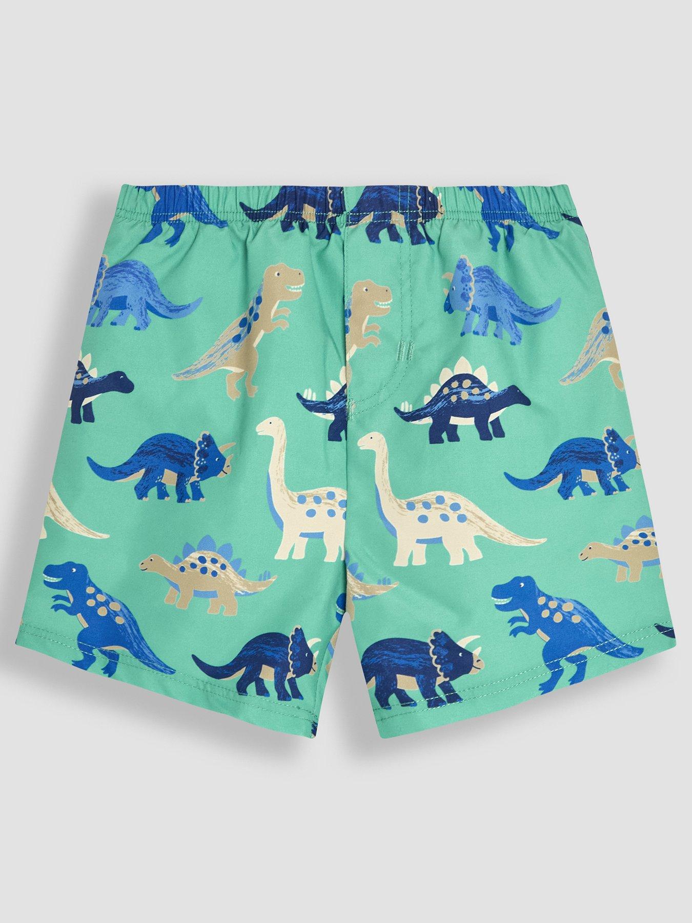 Image of JoJo Maman Bebe Boys Dinosaur Swim Short With Nappy - Blue