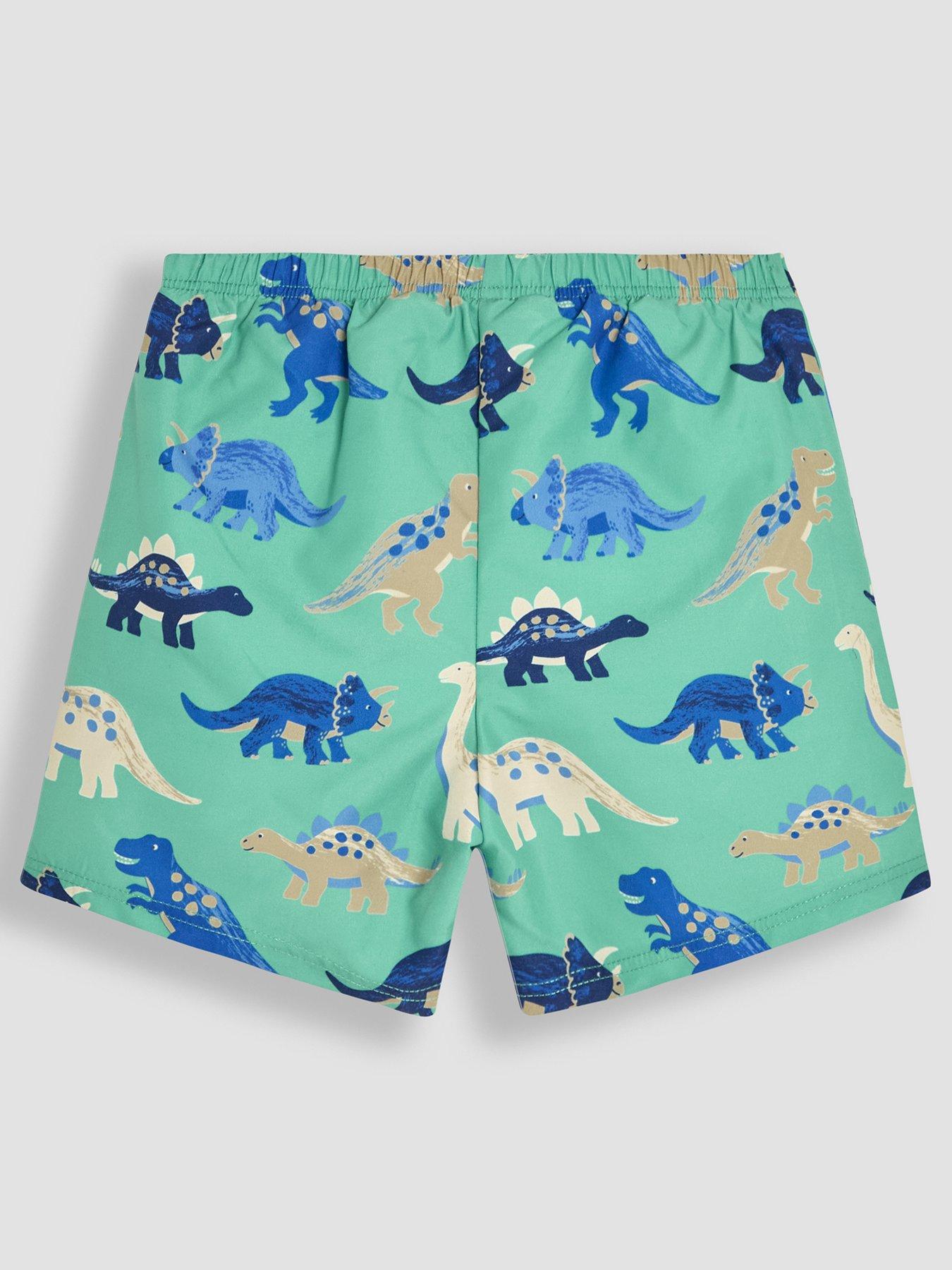 Image 2 of 3 of JoJo Maman Bebe Boys Dinosaur Swim Short With Nappy - Blue