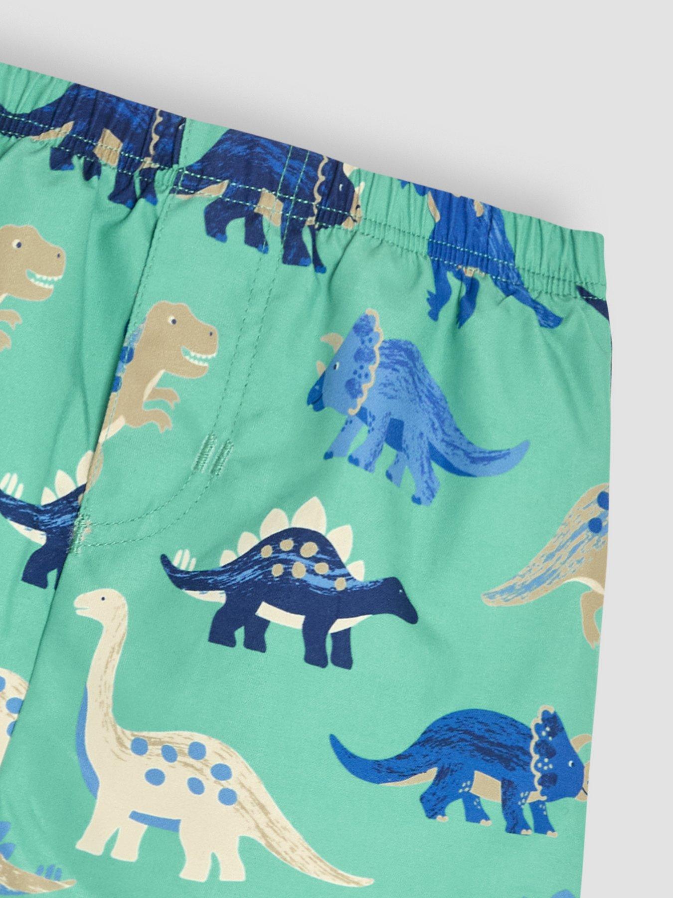 Image 3 of 3 of JoJo Maman Bebe Boys Dinosaur Swim Short With Nappy - Blue