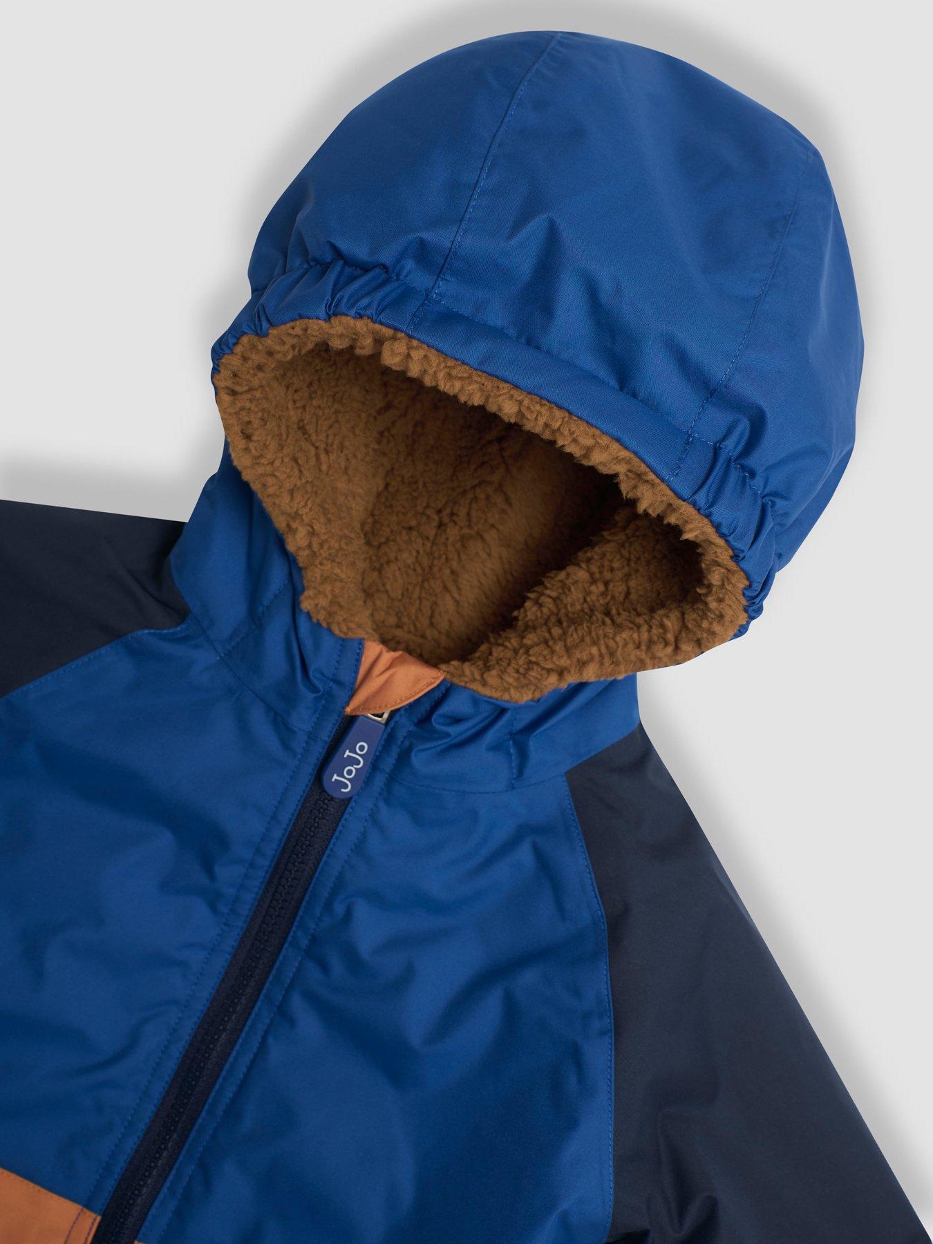 Image 4 of 7 of JoJo Maman Bebe Boys Colour Block Reversible Jacket - Blue