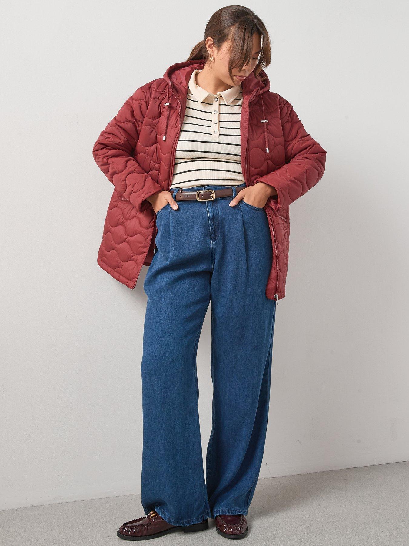 v-by-very-curve-quilted-cinched-waist-coat-redback
