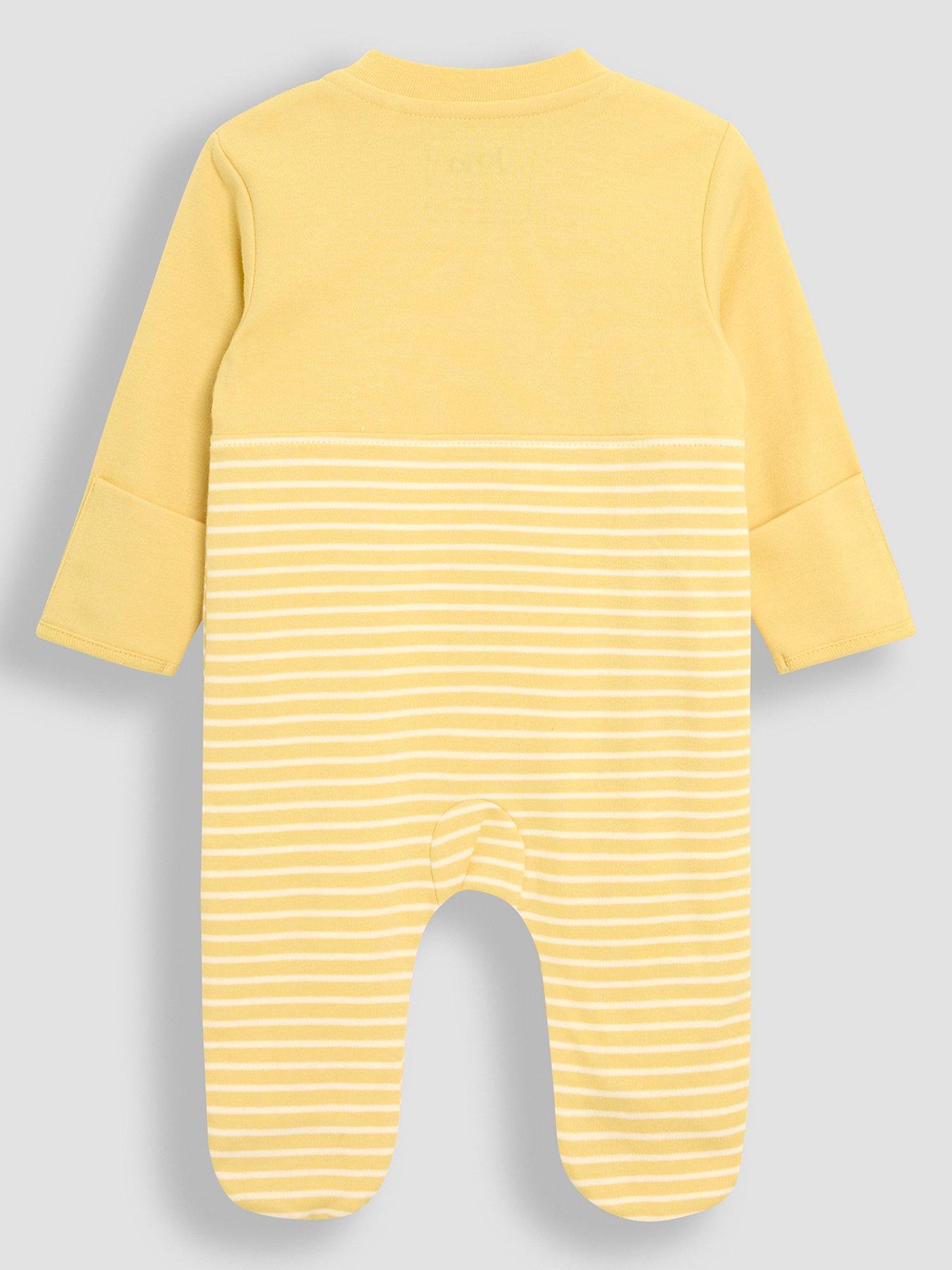 Image 3 of 3 of JoJo Maman Bebe Baby Unisex Duckling Zip Sleepsuit - Yellow