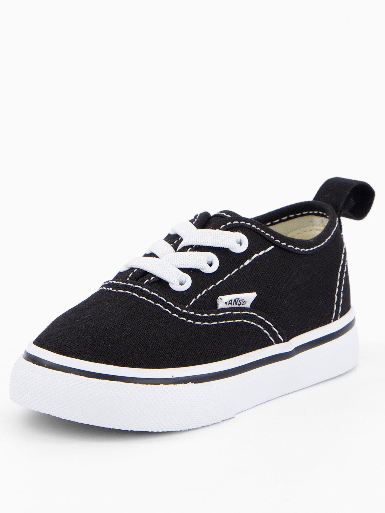 vans-toddler-authentic-elastic-lace-trainers-blackwhitestillFront