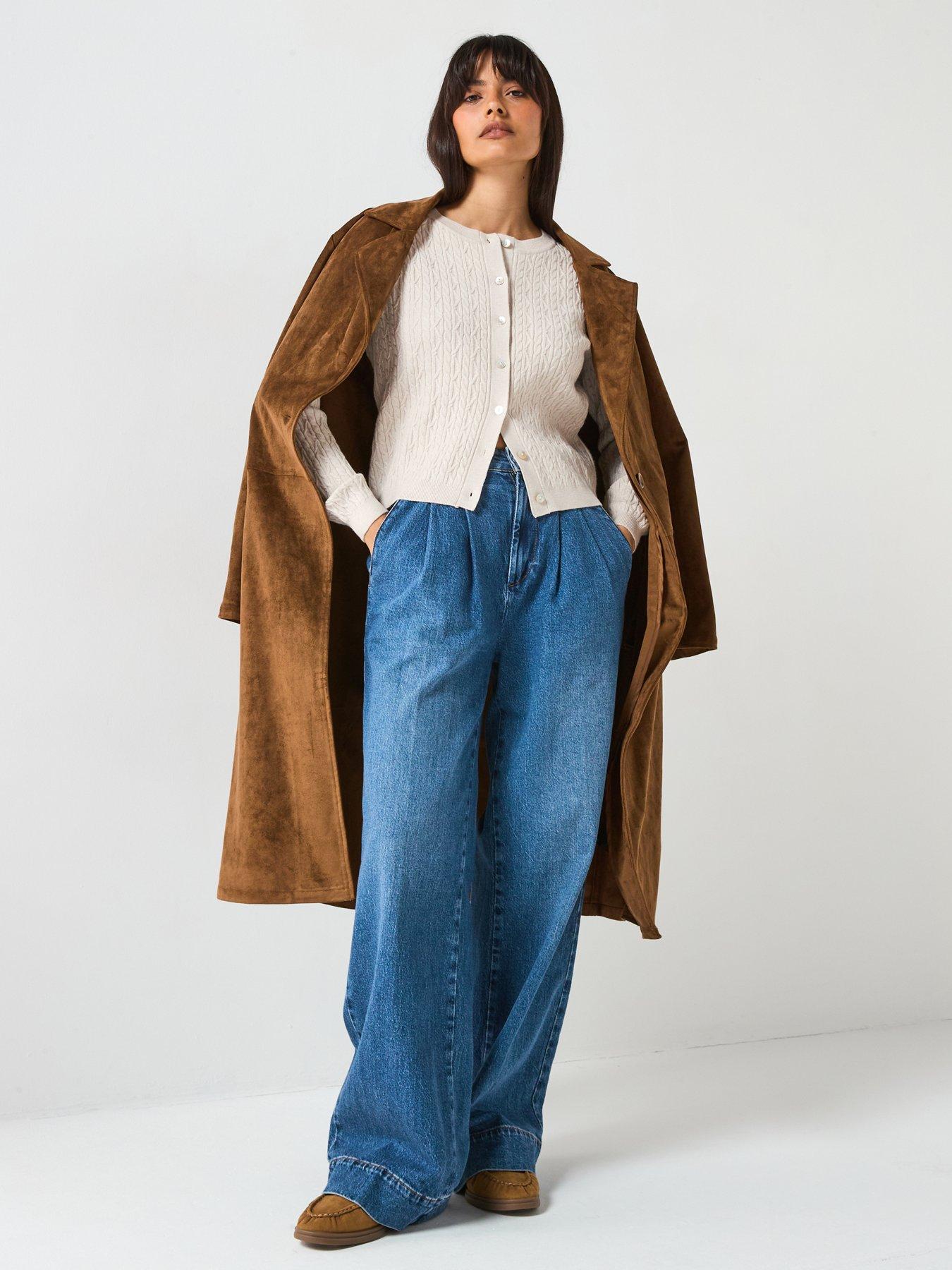Image 3 of 6 of V by Very Classic Comfort Crew Neck Cable Cardigan - Cream
