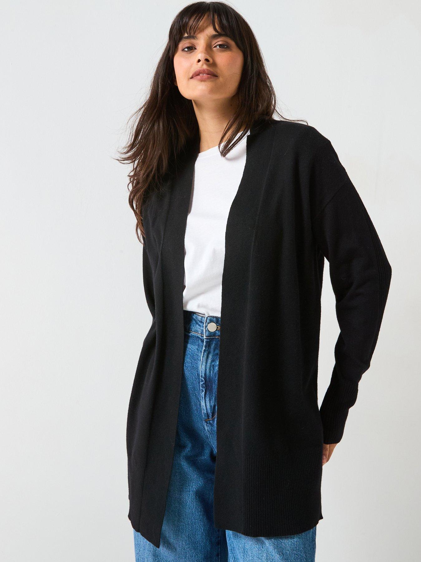 V by Very Classic Comfort Edge To Edge Cardigan - Black