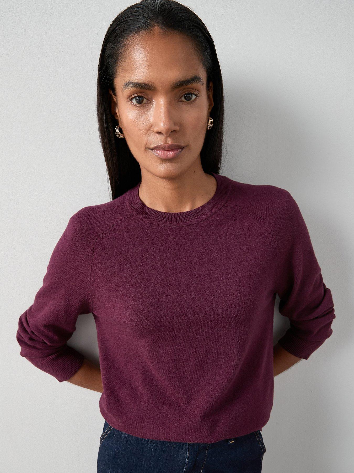 The Very Collection Classic Comfort Relaxed Crew Neck Jumper - Burgundy