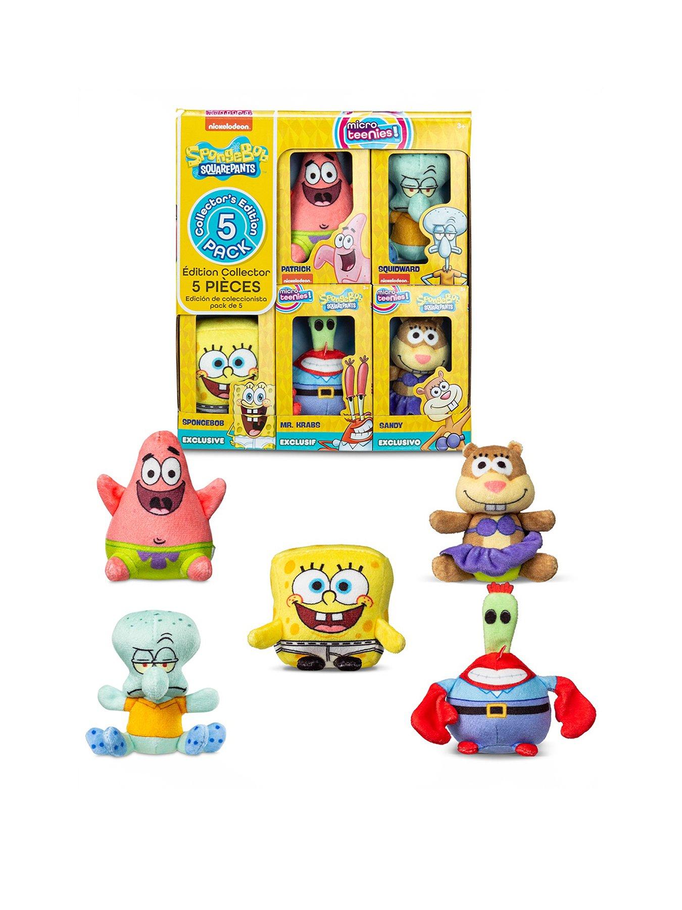 Image 1 of 8 of Micro Teenies - SpongeBob SquarePants Collector 5 Pack (includes 3 chase characters - Mr Krabs, SpongeBob in Underpants, Sandy)