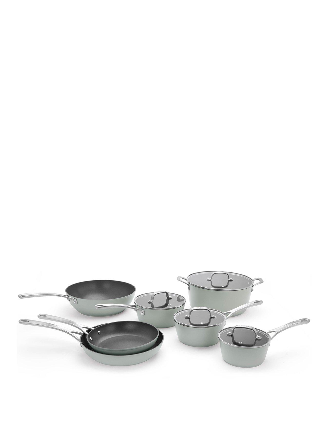 undefined Laura Ashley 7 Piece Pan Set- Dark Dove Grey