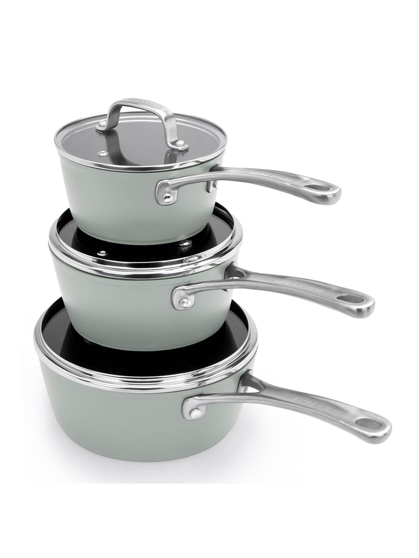 undefined 3 Piece Saucepan Set - Sage Leaf