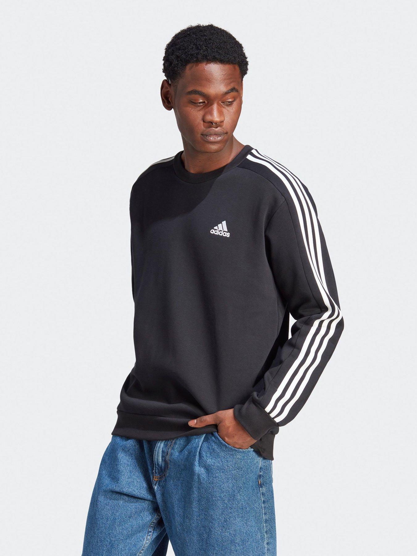 adidas-sportswear-mens-essentials-fleece-3-stripes-sweatshirt-black