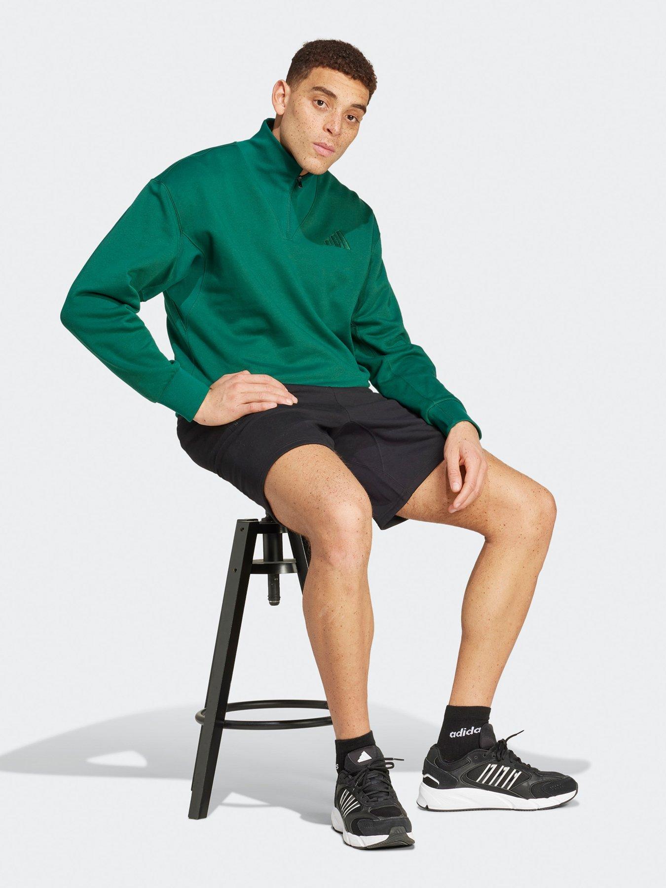 adidas-sportswear-mens-all-szn-fleece-quarter-zip-crew-sweatshirt-greenback