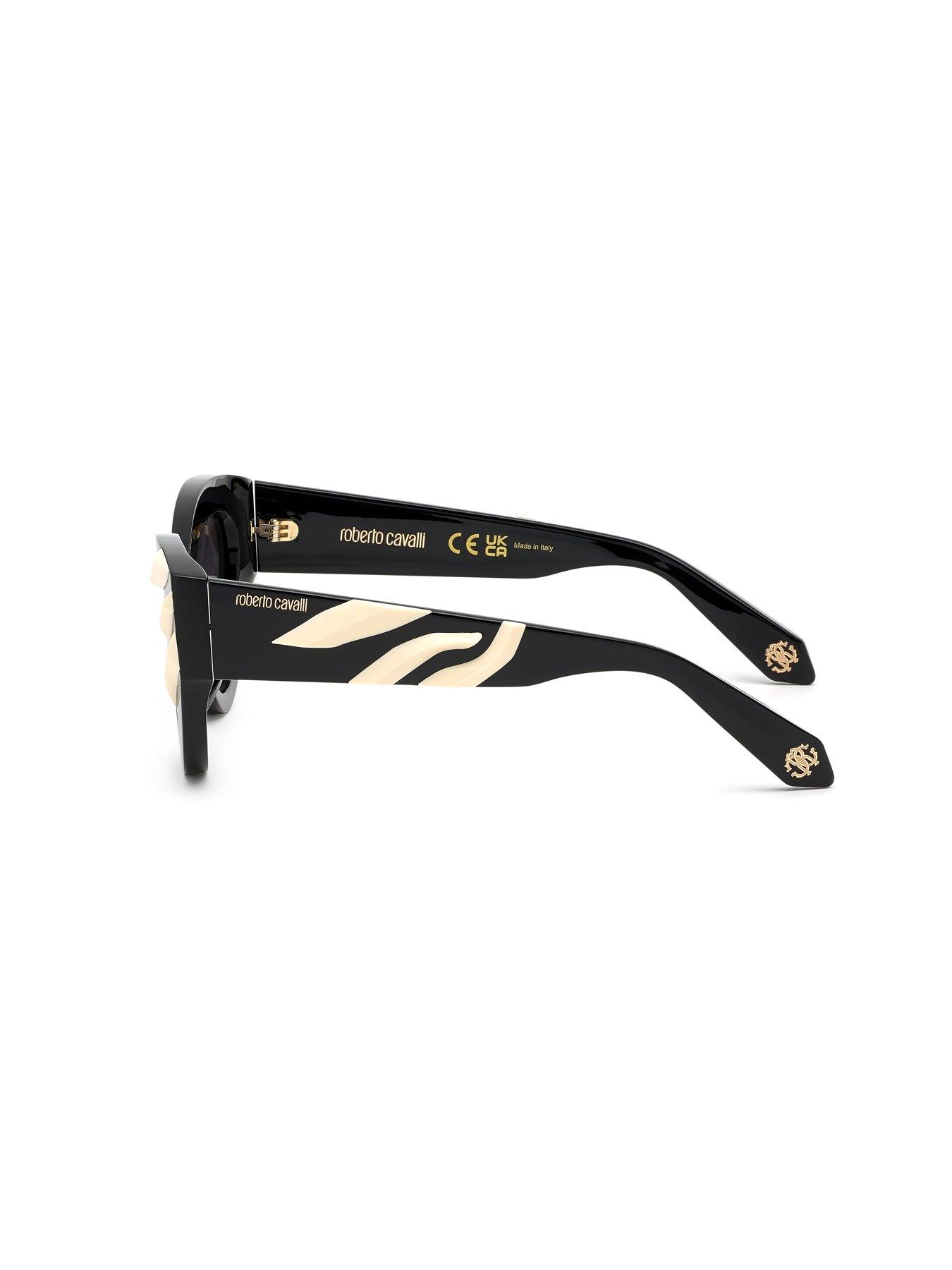 Image 2 of 2 of Roberto Cavalli Freedom Print Collection Sunglasses - Black