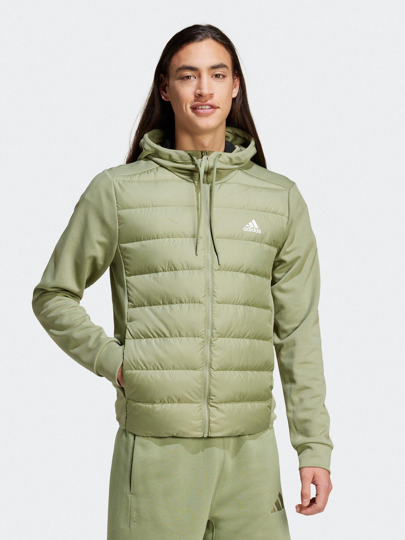 adidas-sportswear-mens-essentials-hybrid-down-hooded-jacket-greenback