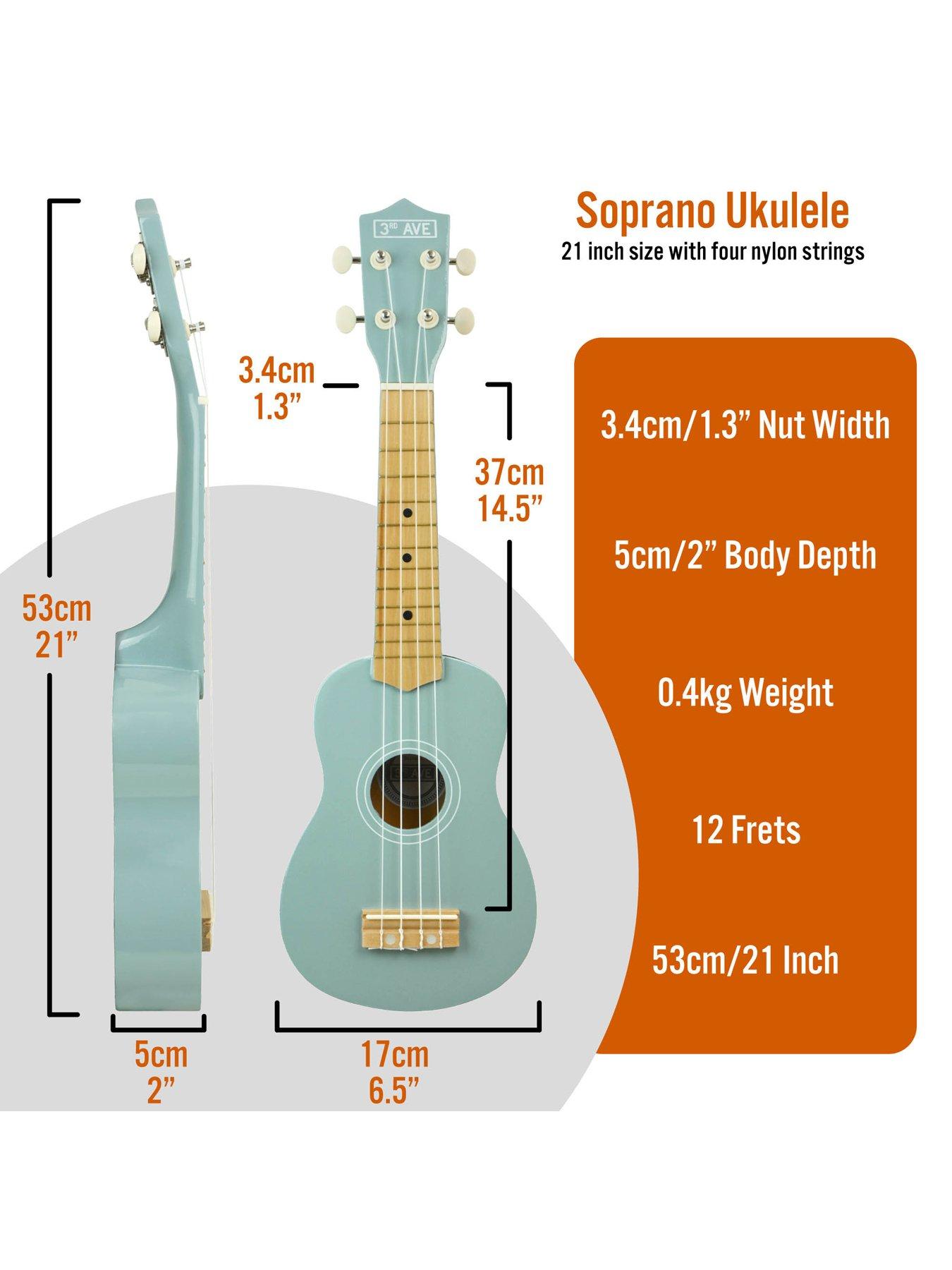 Image 2 of 4 of 3rd Avenue 3rd Avenue Pastel Blue Soprano Ukulele with Bag