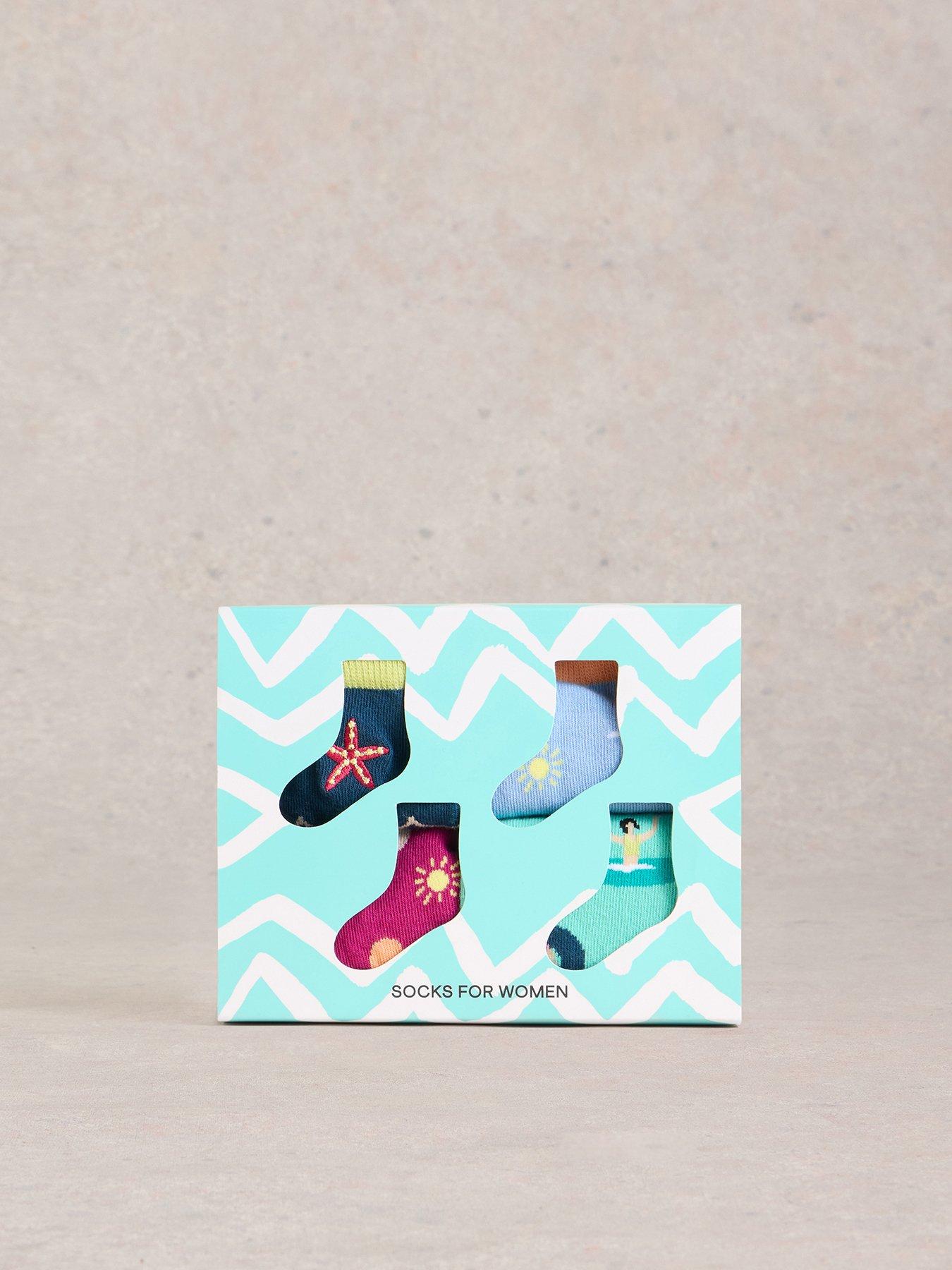 Image of White Stuff 4pk Seaside Ankle Socks