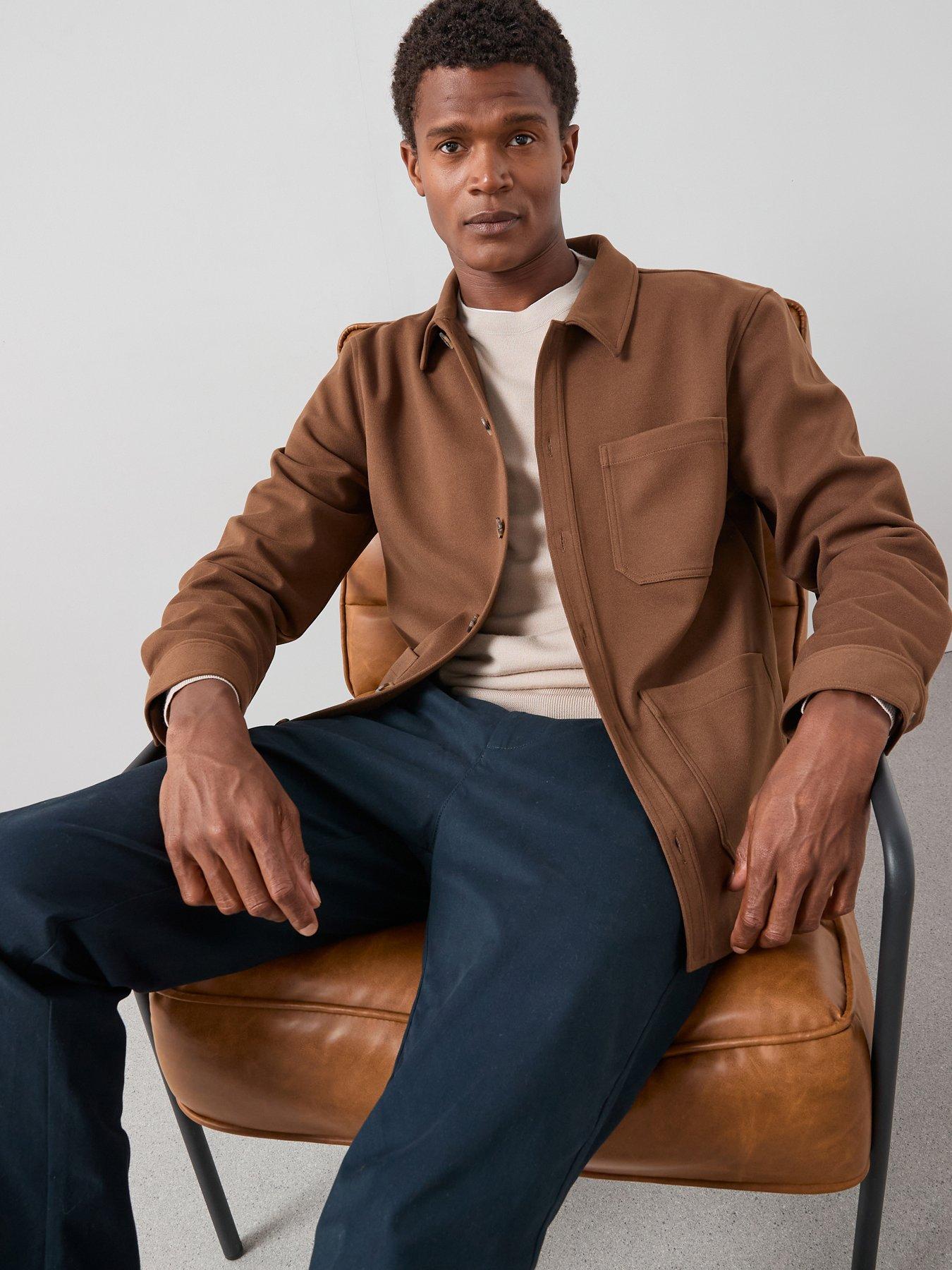 Very Man Jersey Chore Jacket - Brown