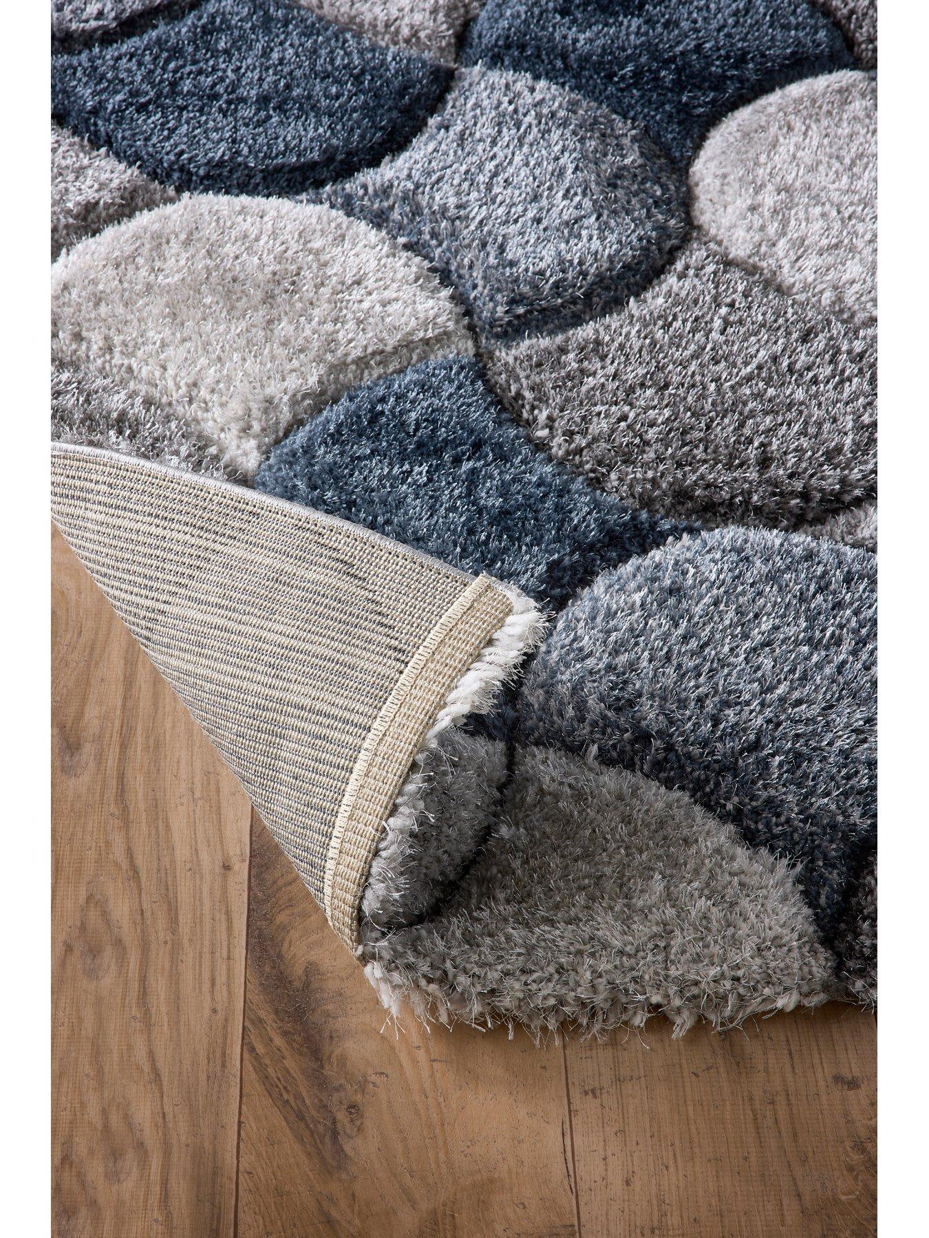 Image 3 of 4 of The Very Collection Premium 3d Scallop Shaggy Navy Rug