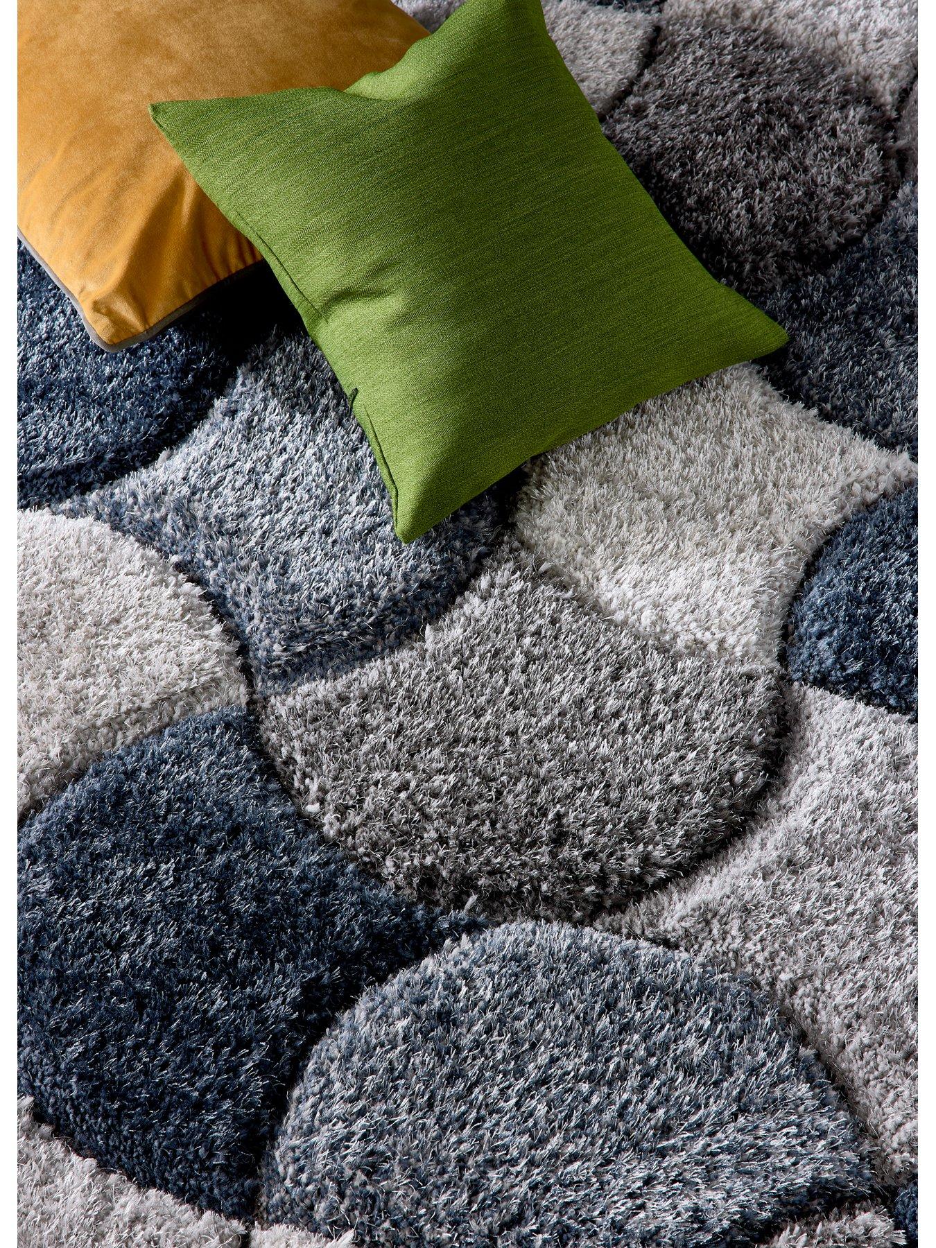 Image 4 of 4 of The Very Collection Premium 3d Scallop Shaggy Navy Rug