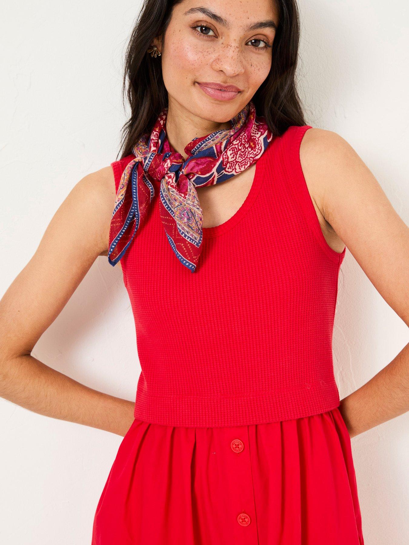 Image 3 of 5 of FatFace Sal Midi Dress - Red