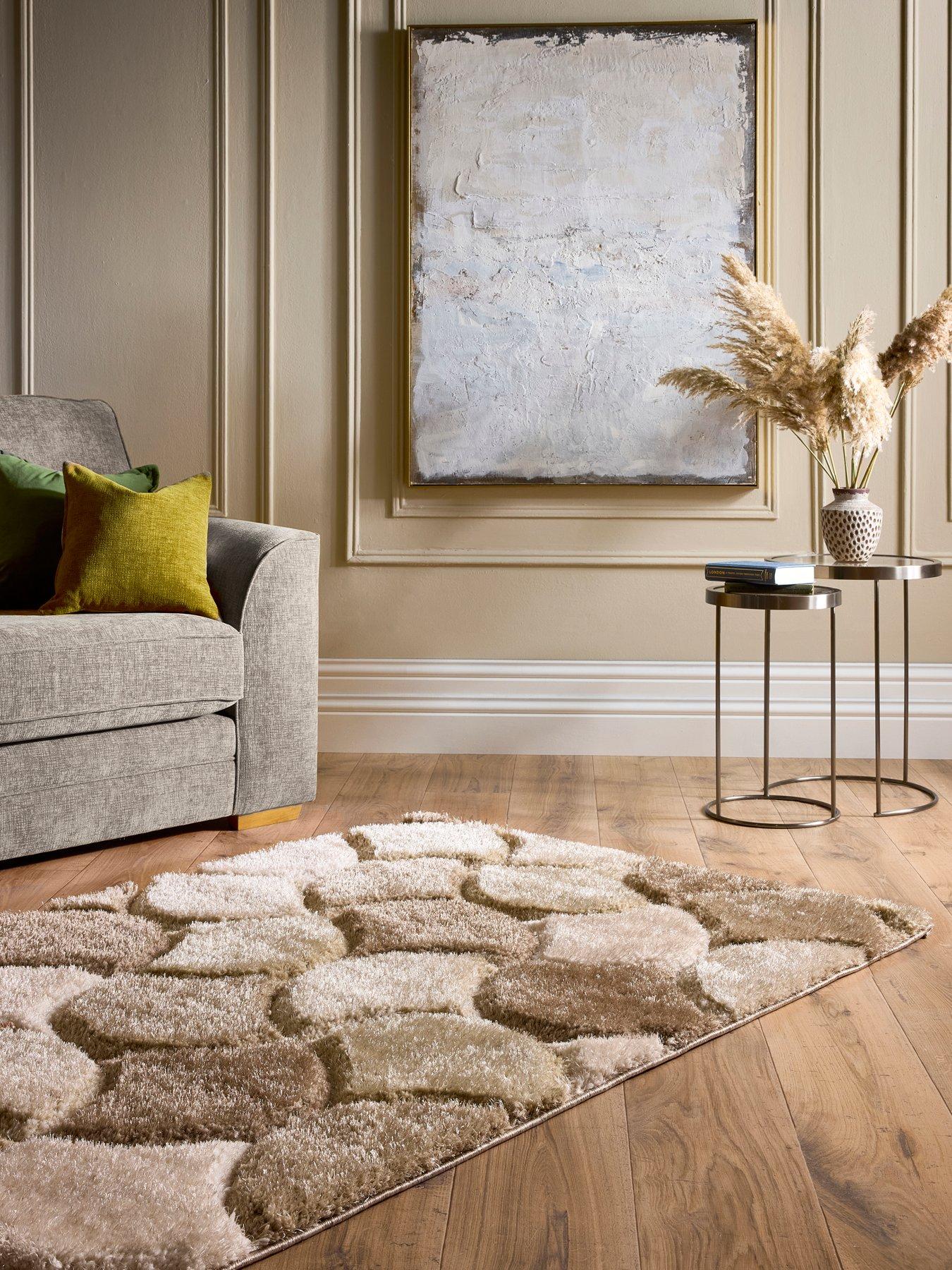 Image 1 of 5 of The Very Collection Premium 3d Scallop Shaggy Beige Rug