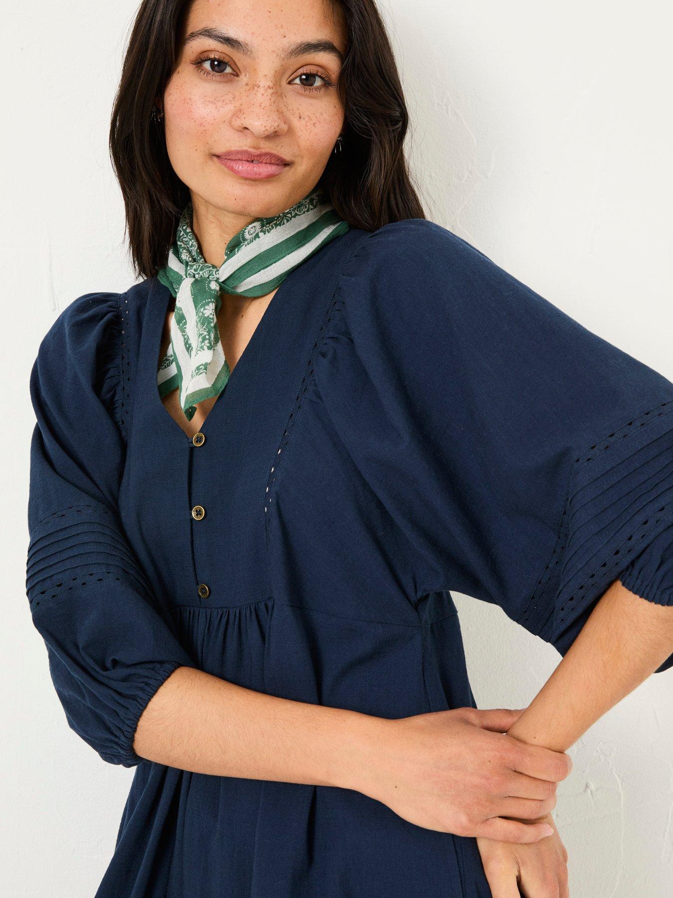 Image 4 of 5 of FatFace Jess Midi Dress - Navy